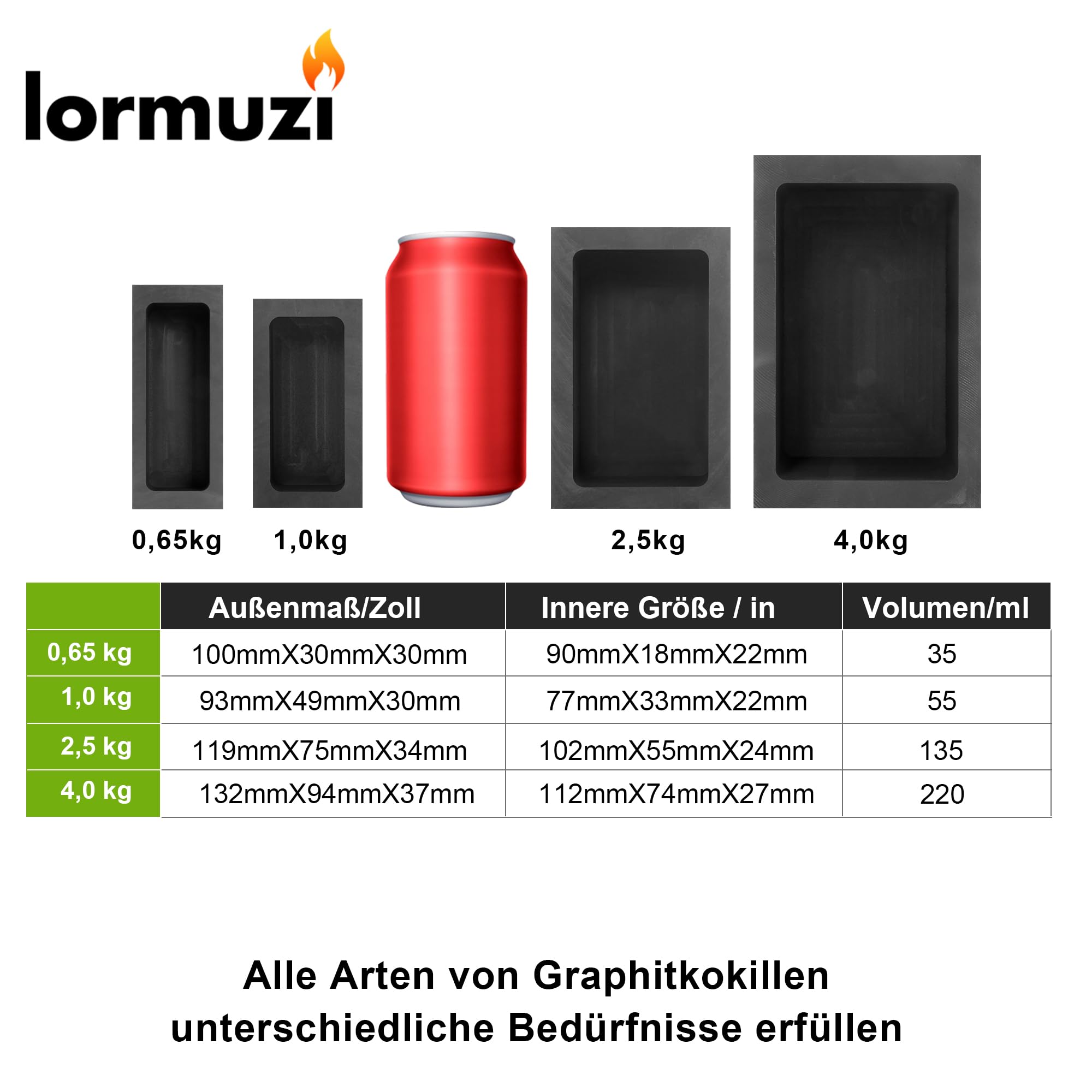 Coquillas De Grafito De Alta Pureza - 4kg, Para Fundir Oro, Plata, Aluminio, Cobre, Etc.
