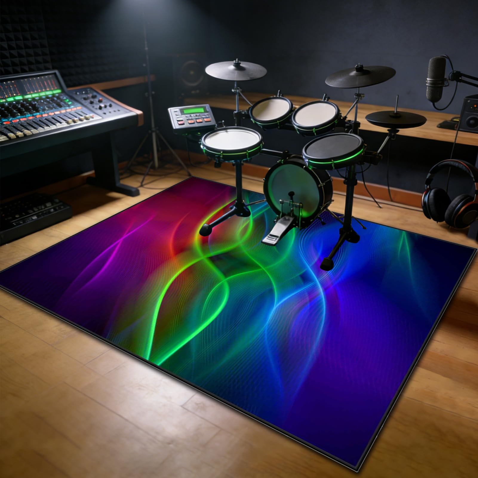 170 x 140 cm Dywan z baterią elektroniczną Dźwiękoszczelny Antypoślizgowy Dywan Pochłaniający Akustyczny Profesjonalna mata do instrumentów muzycznych do instrumentów muzycznych do gitary basowej