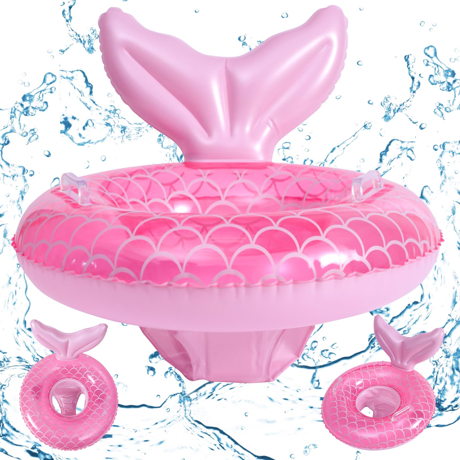 SOETDERT Anillo de Natación para Bebés, Flotador Bebé, Sirena Anillo de Natación Inflable para Niños, Flotador Inflable para Bebé con Asiento, Piscina Flotador para Bebé 6 Meses a 3 Años