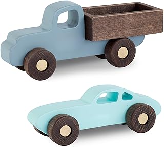 Colorful Wooden Toy Cars Set – 2‑Pack Truck and Car Montessori Kids Toy