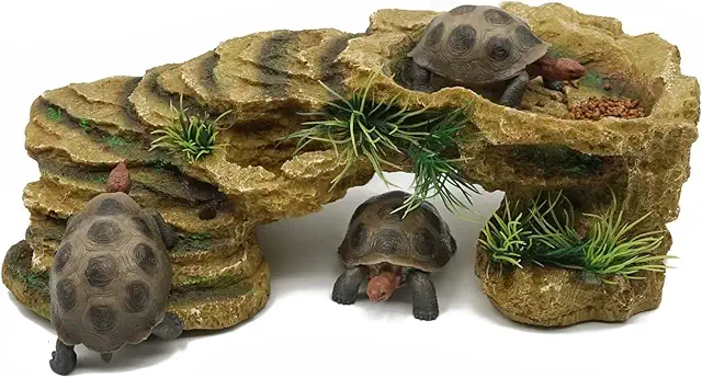 MOGOULUA Turtle Basking Platform - Reptile Hideaway & Climbing Ladder for Aquarium