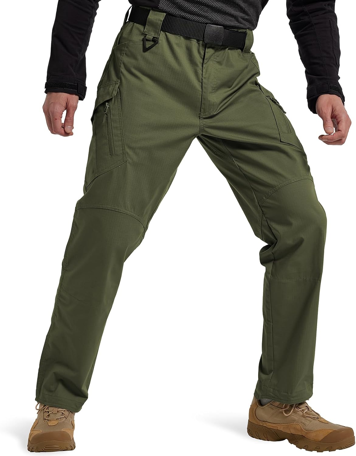 Hiwise Men's Ripstop Tactical Pants Water Resistant Stretch Cargo Pants Lightweight EDC Hiking Work Pants - Image 2