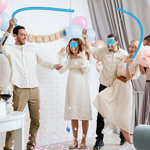 Miniatura 5 de Capoda Juego de 64 piezas para baby shower, actividades divertidas, juego de pesca con chupete con 50 chupetes, 6 varillas de espuma, 6 máscaras