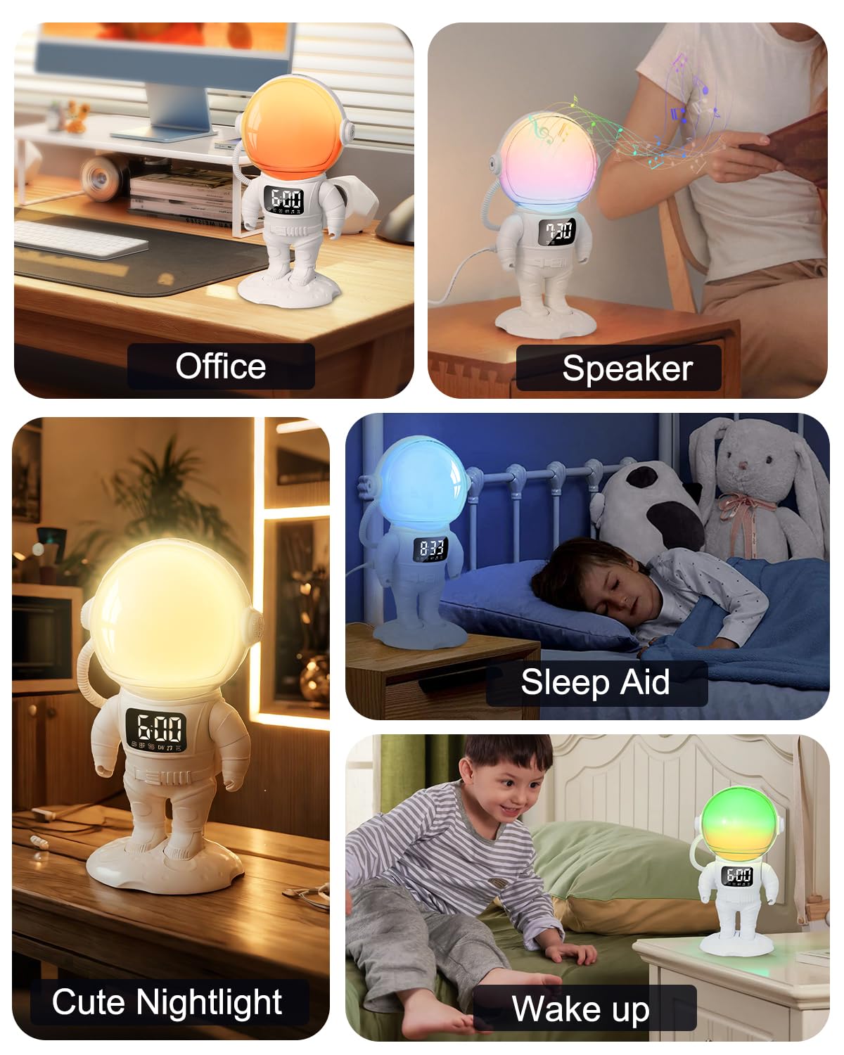 Tageslichtwecker, Lichtwecker Sonnenaufgang Wecker mit 21 Weißes Rauschen, Smart Bluetooth Lautsprecher, Dual Alarm, Timing-Funktion, 16 Volltonfarben & 6 Farbige Licht für Erwachsene & Kinder