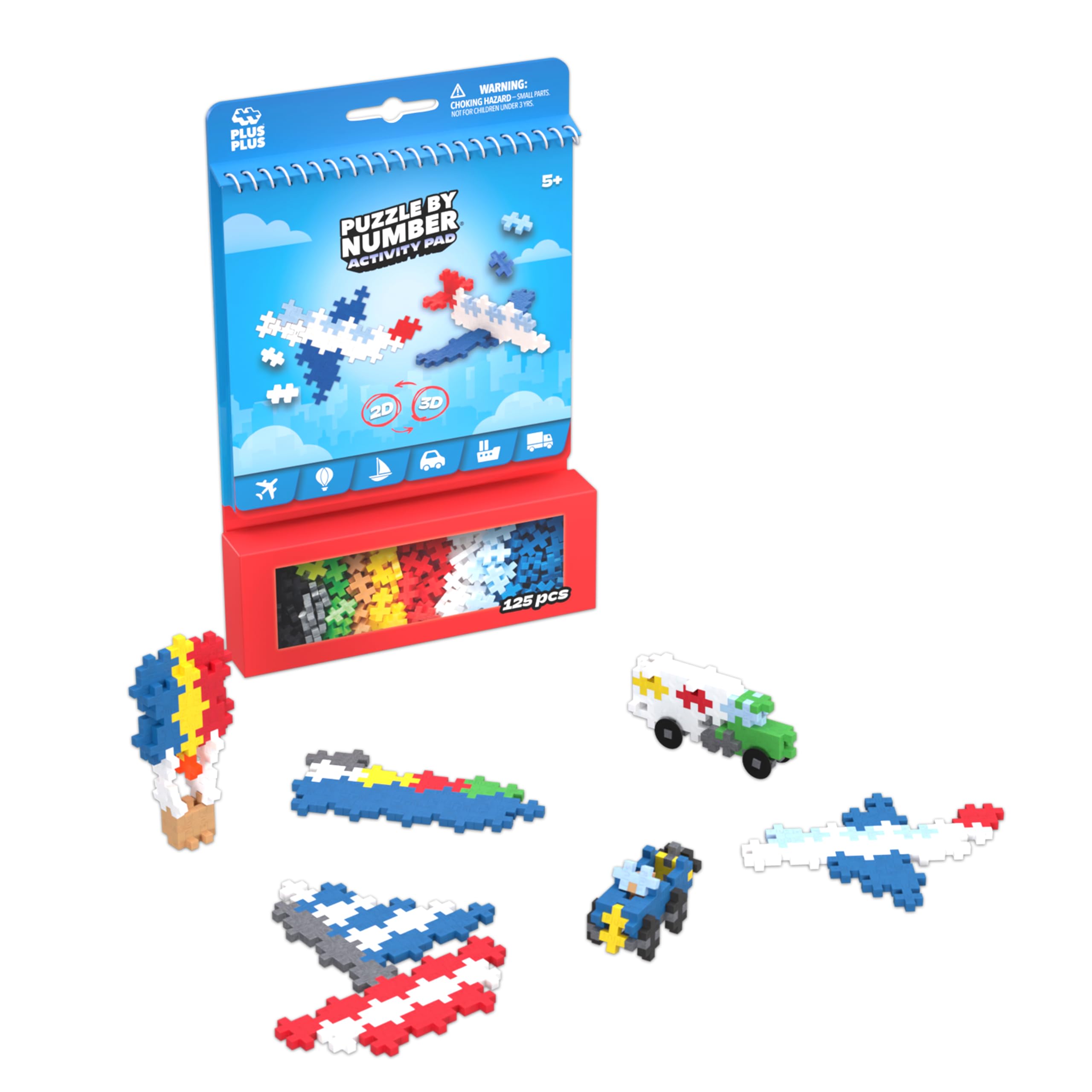 Plus-Plus - 125 Kreativ Bausteine Puzzle Transport, Fahrzeuge