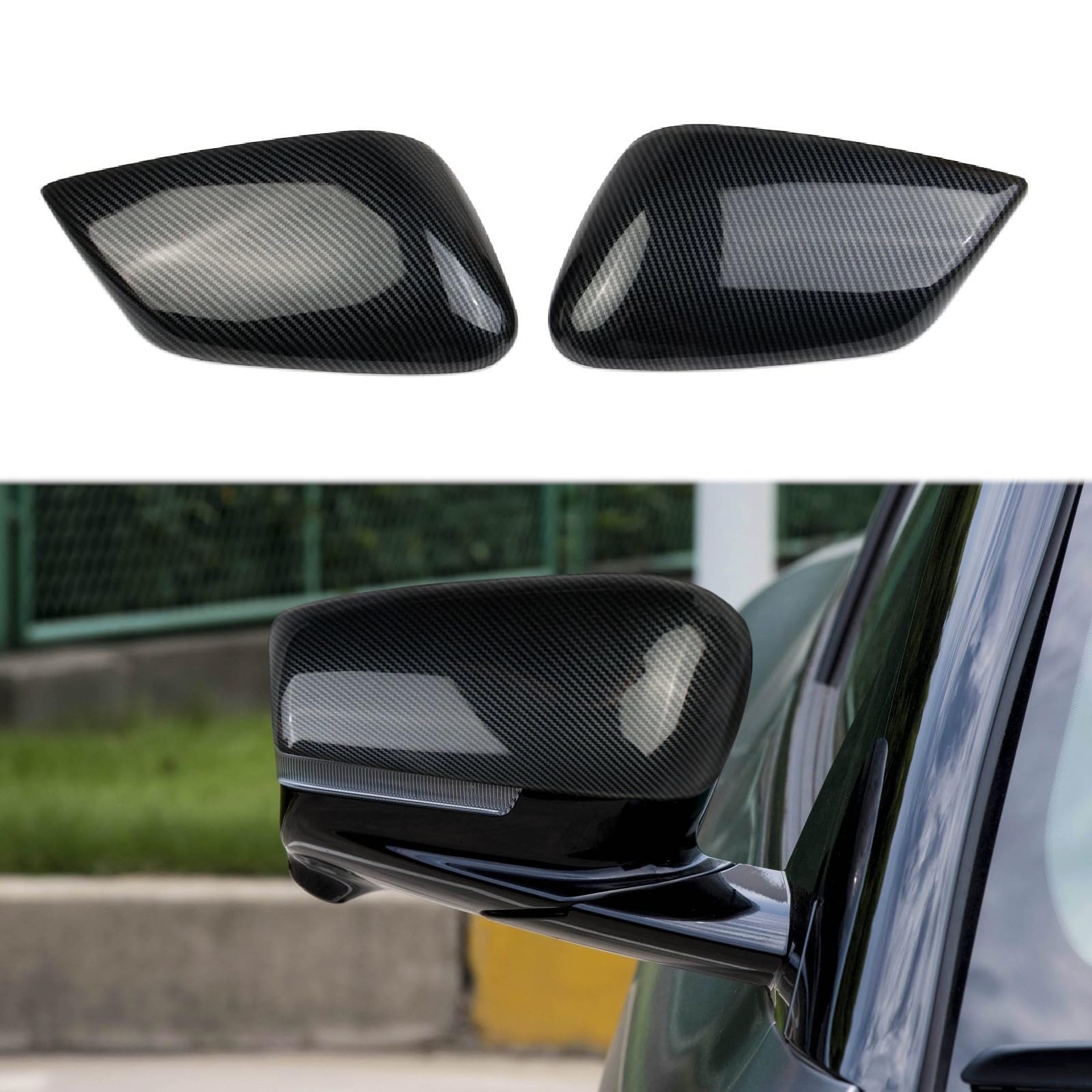 Fewshaw Carbon Fiber Side Door Rearview Mirror Guard Cover Molding Trim For KIA EV6 2022+