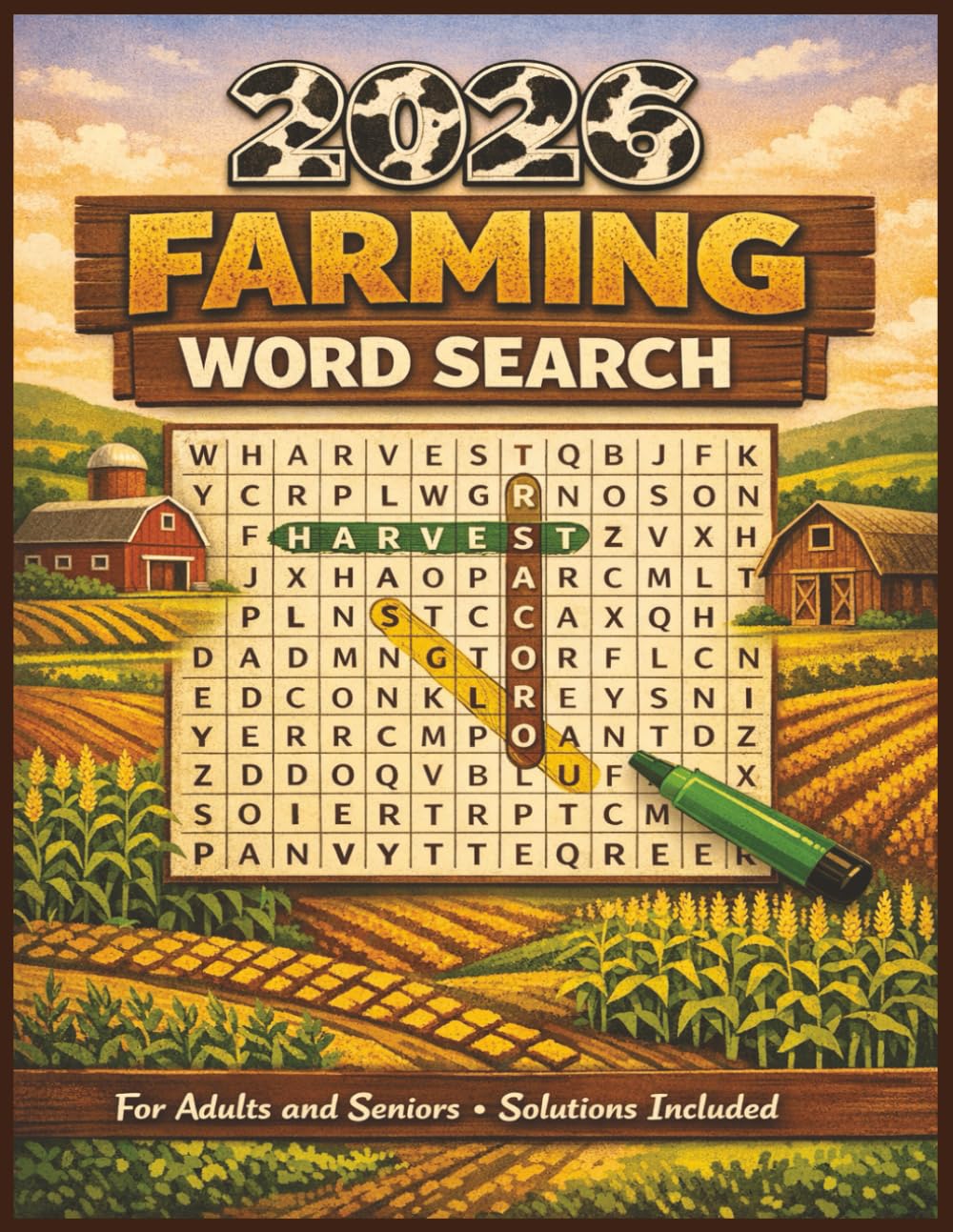 2026 Farming Word search For Adults and Seniors: A Fun And Relaxing Farm Life Themed Word Find Puzzles For Farmers And Farm Lovers & Agriculture Enthusiasts With Solutions