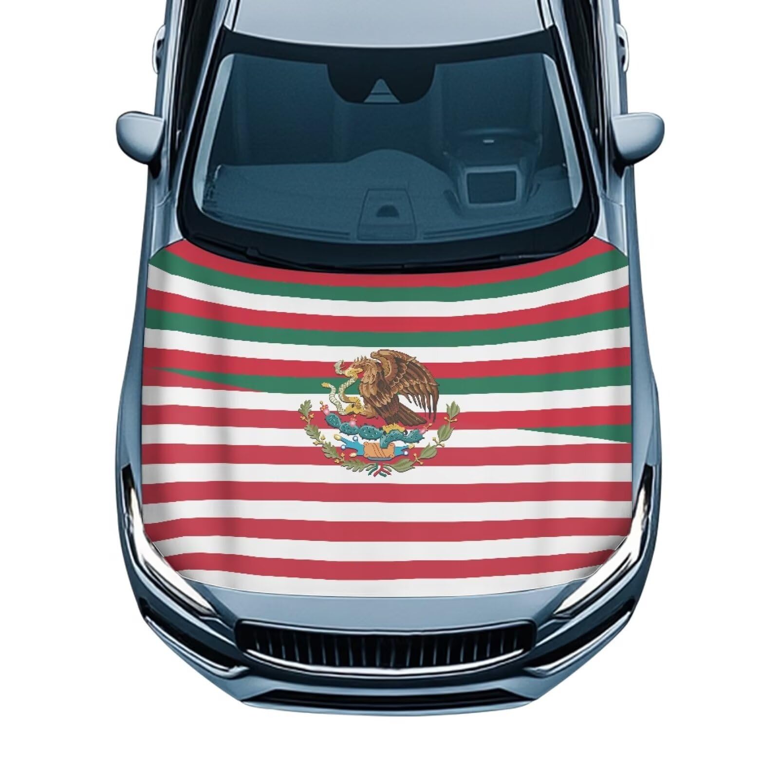 Mexico Eagle Hood Wraps for Cars Hood Wrap Protector Washable Car Hook Elastic Fabrics Can be Washed Hook Wraps