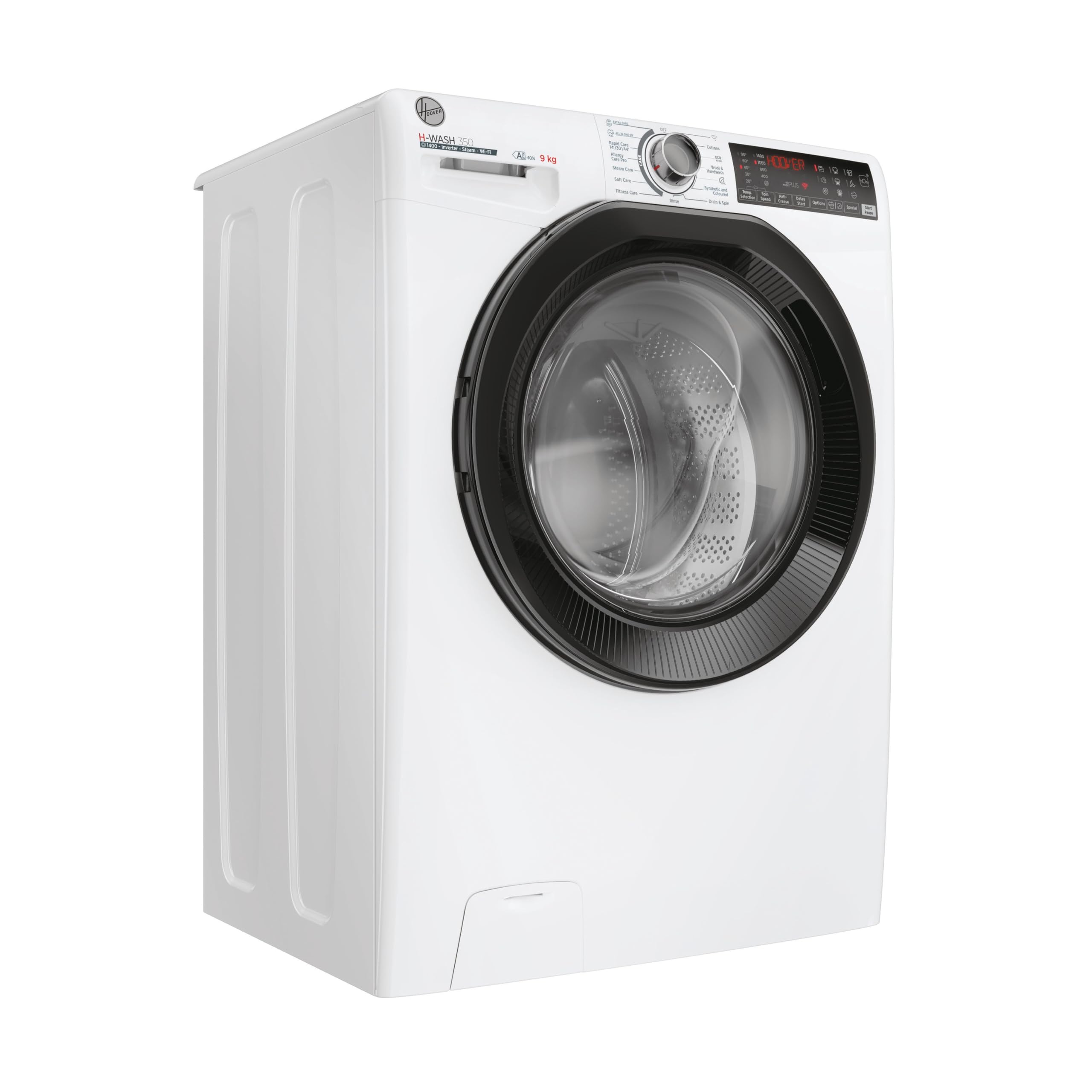 Hoover H-WASH 350 9kg Freestanding Washing Machine, 1400 RPM, A Rated, ECO-Power Inverter Motor, hOn App, 60 Programmes, Eco Doser, Power Care System, White, 60x53x85 cm - H3WPS496TAMB6-80 — view 2