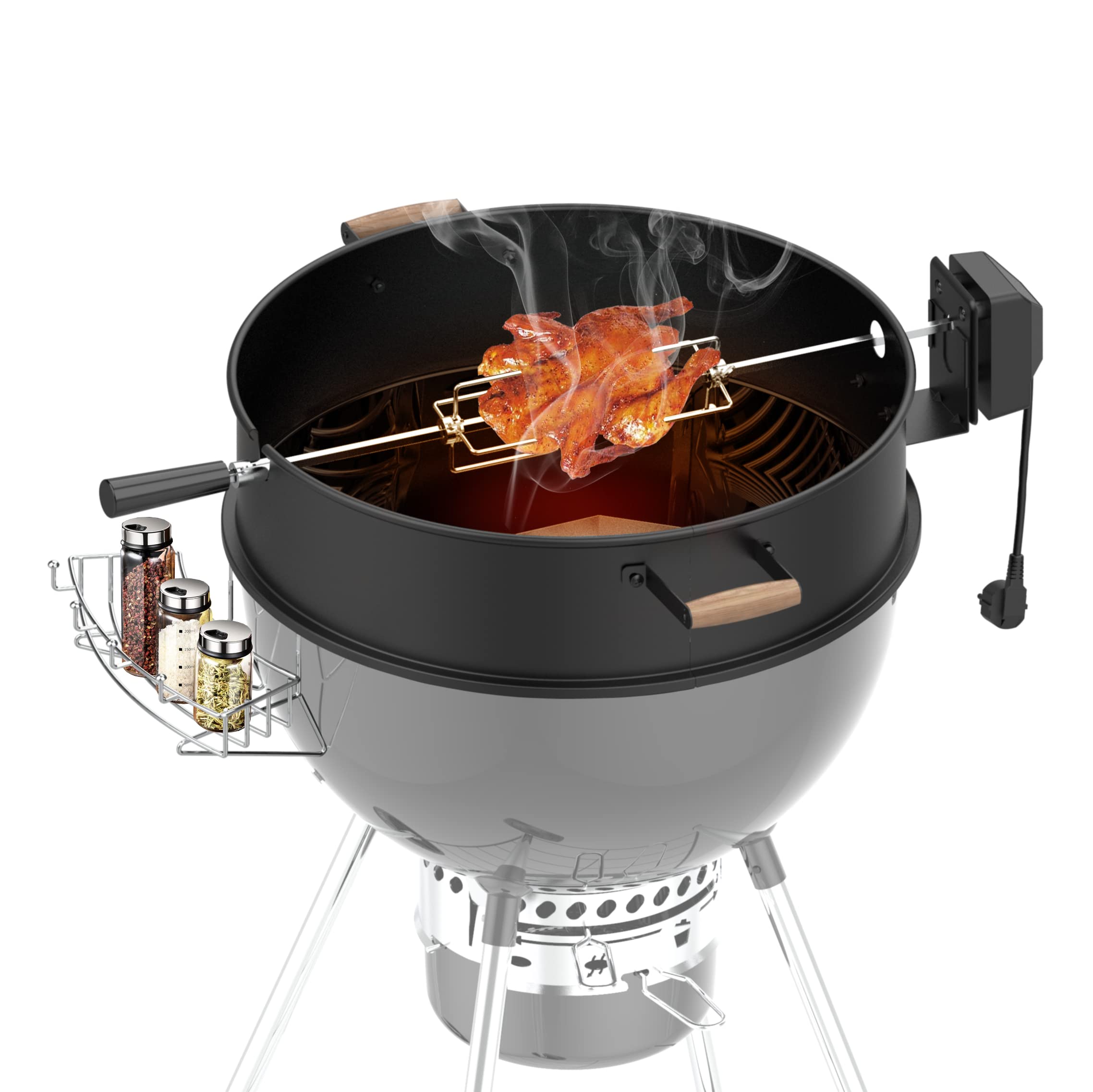 Buy Universal Black Powder Steel 22.5in Kettle Grill Rotisserie Kit