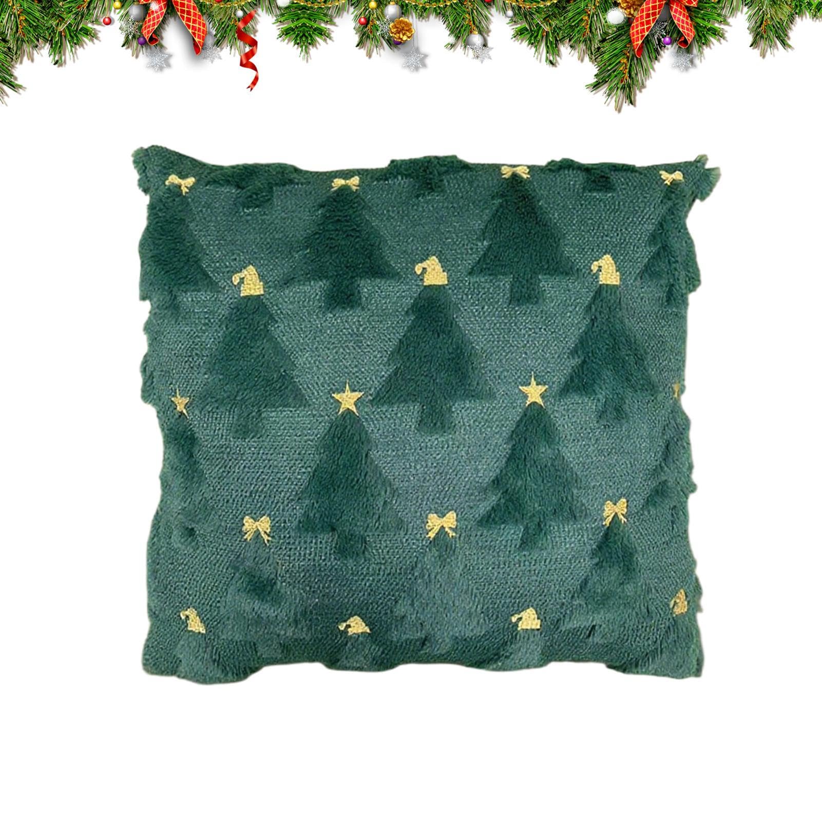 Housse de coussin de Noël peluche 45x45 pour siège de voiture et lit de chambre