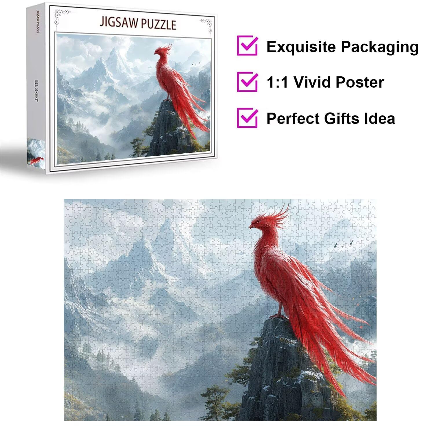 Puzzle 5000 Teile für Erwachsene, 3D Puzzle Vogel Holzpuzzles, n-599 | Puzzlematte Landschaft, Heimunterhaltung, Entspannung Meditationspuzzle, Impossible Klassische Jigsaw Puzzles, Home Decor