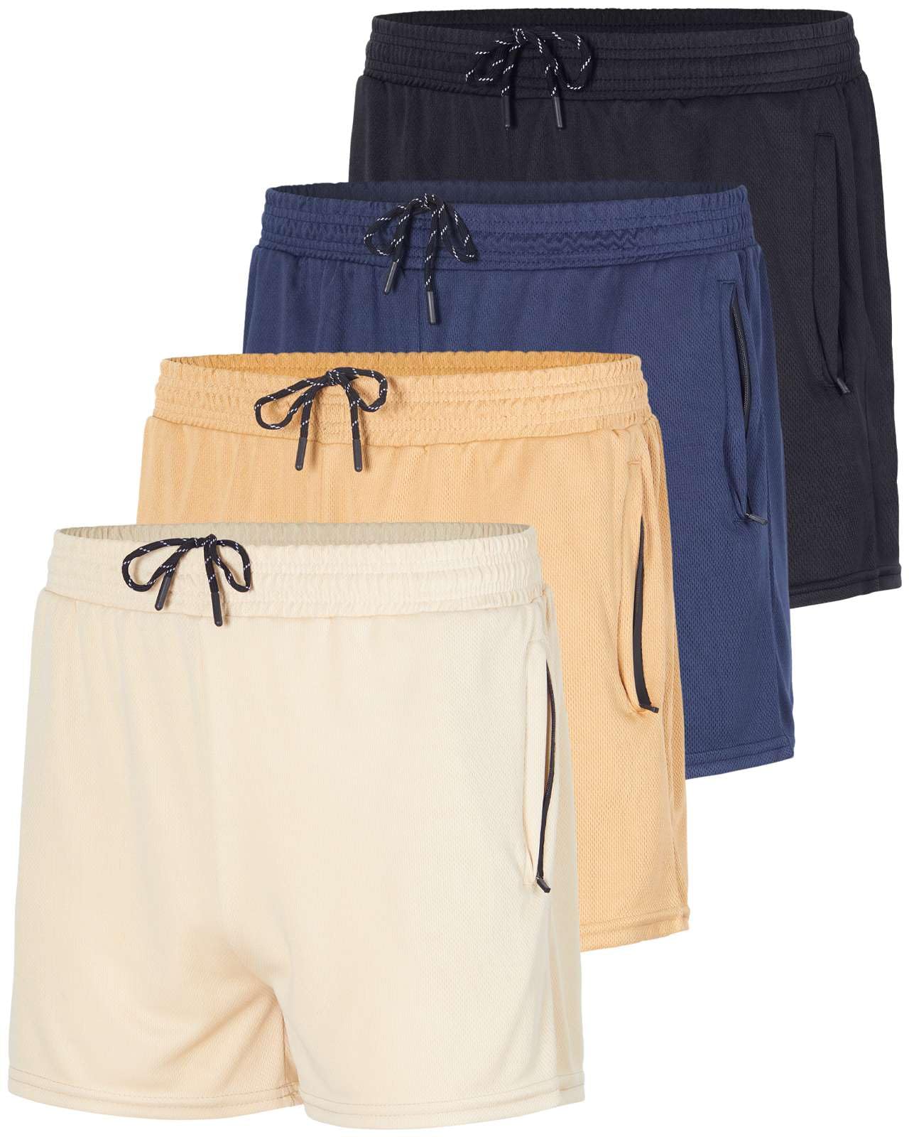 Mens Quick Dry Fit Mesh Shorts Dri Active Wear Short Men Athletic Performance Basketball 3 Inch Inseam Sweat Tennis Soccer Running Essentials Gym Casual Workout Sports, Set 1, XXL, Pack of 4