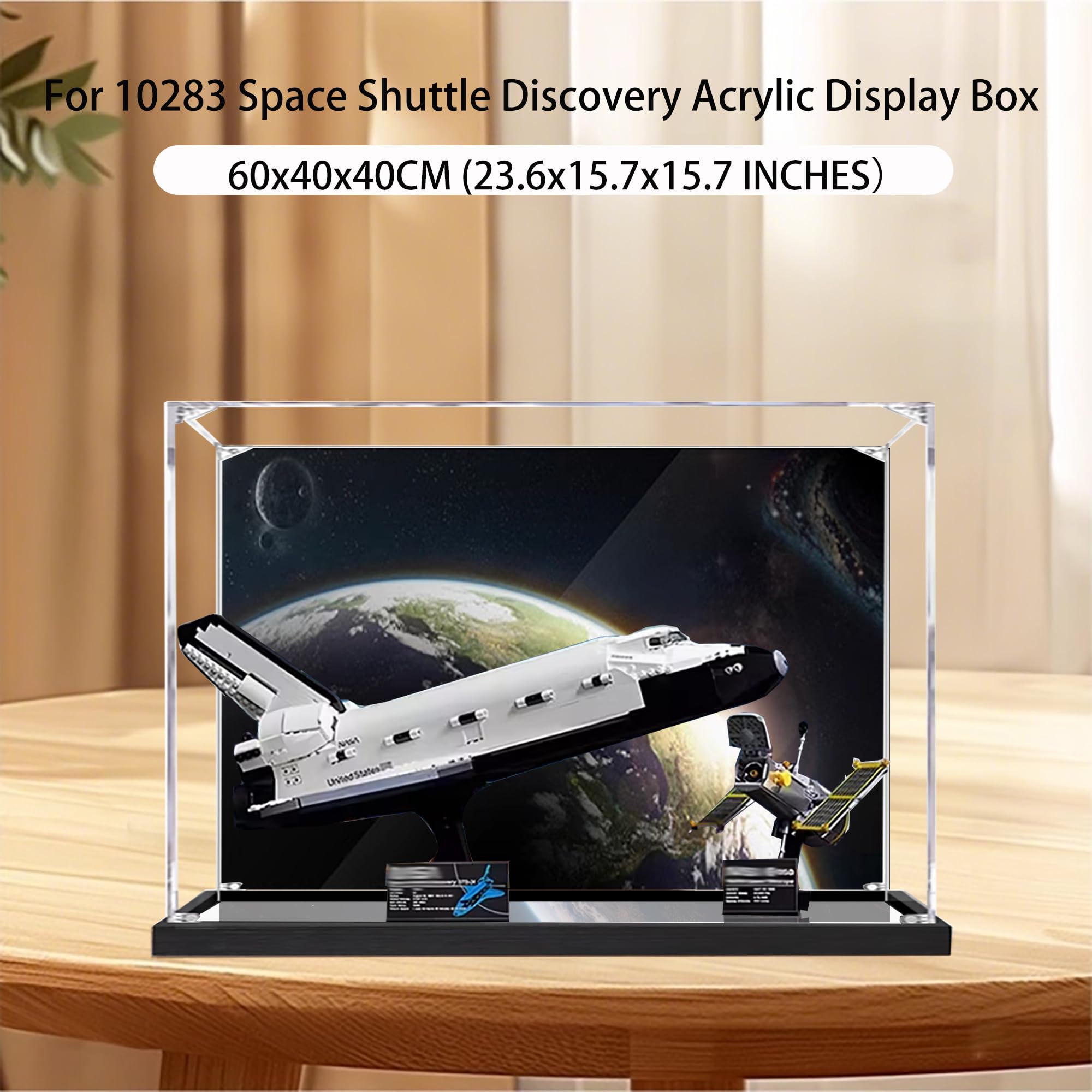Vitrine en acrylique pour Lego 10283 - Navette spatiale Discovery - Vitrine transparente et anti-poussière compatible avec Lego 10283 (vitrine uniquement) (fond 3 mm B)