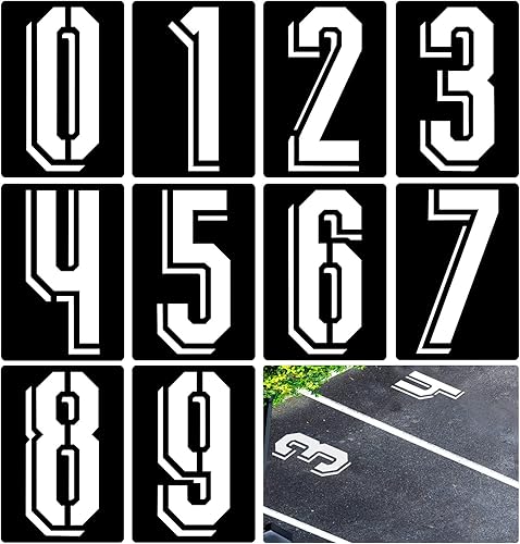 Plantillas de números grandes de 8 pulgadas, plantilla de números de 0 a 9 plantillas de números de dirección de plástico reutilizables para