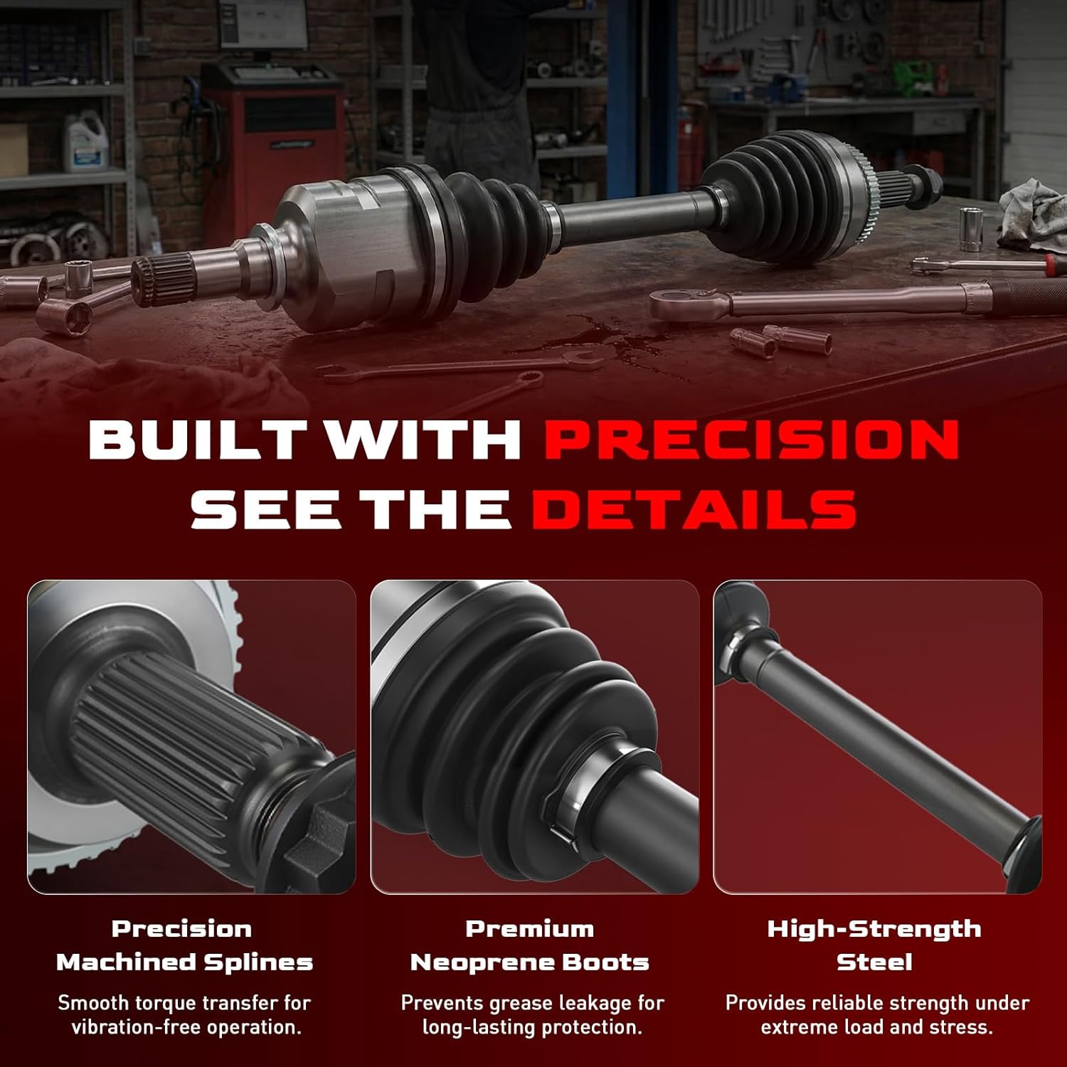 Front CV Axle Shaft Assembly Set Compatible with Toyota 2009-2018 Corolla L4 1.8L, 2003-2013 Matrix, Pontiac 2003-2010 Vibe, Driver and Passenger Side, 665228 665224