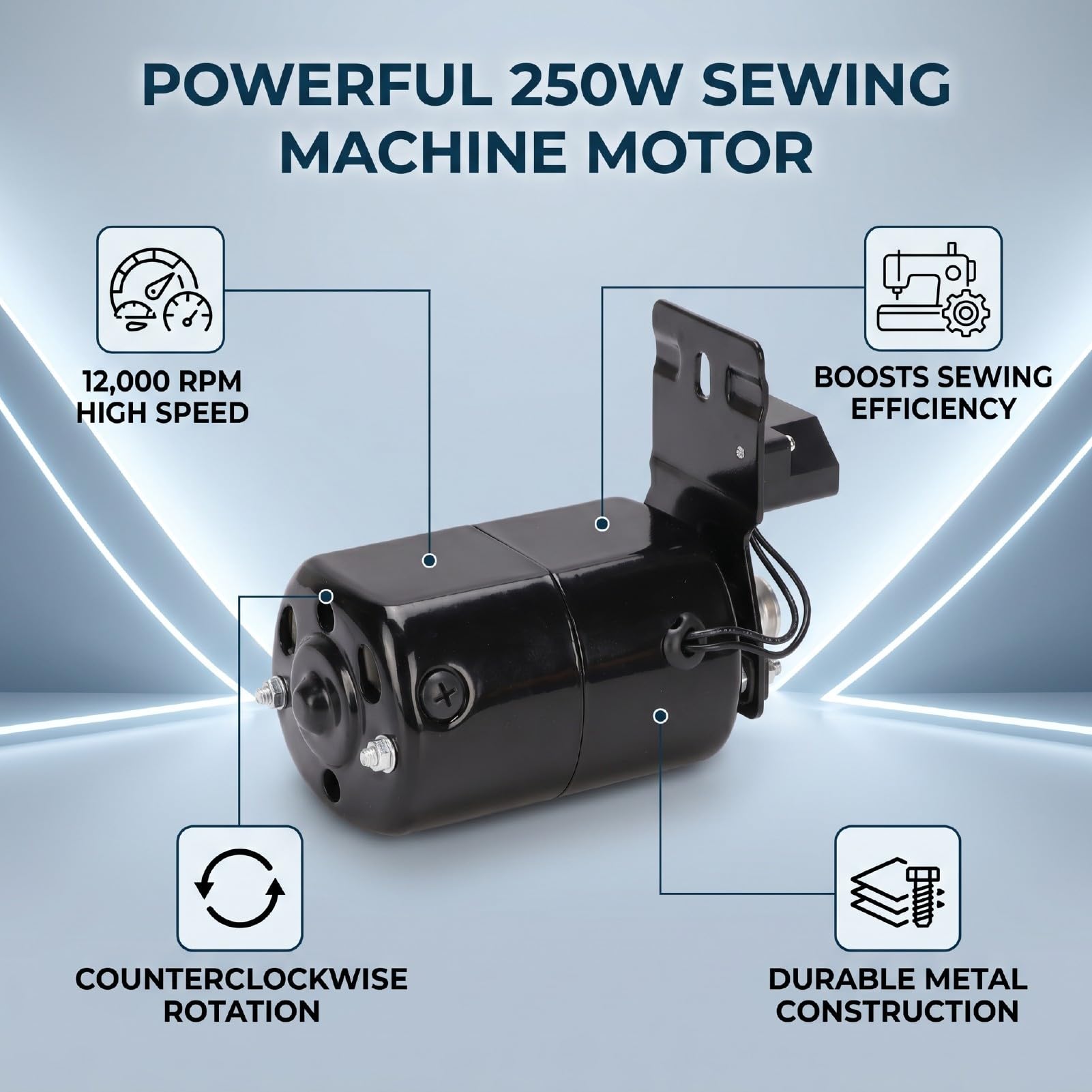 Generic Motore per Macchina da Cucire Motore Sostitutivo Potente Ed Efficiente da 250 W per Macchine da Cucire Domestiche e Vintage