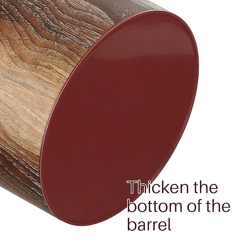 Miniatura 4 de Zerodeko Bote de basura retro retro para oficina, papelera de cocina, cesta de basura redonda, cubos de almacenamiento con tapas, decoración de