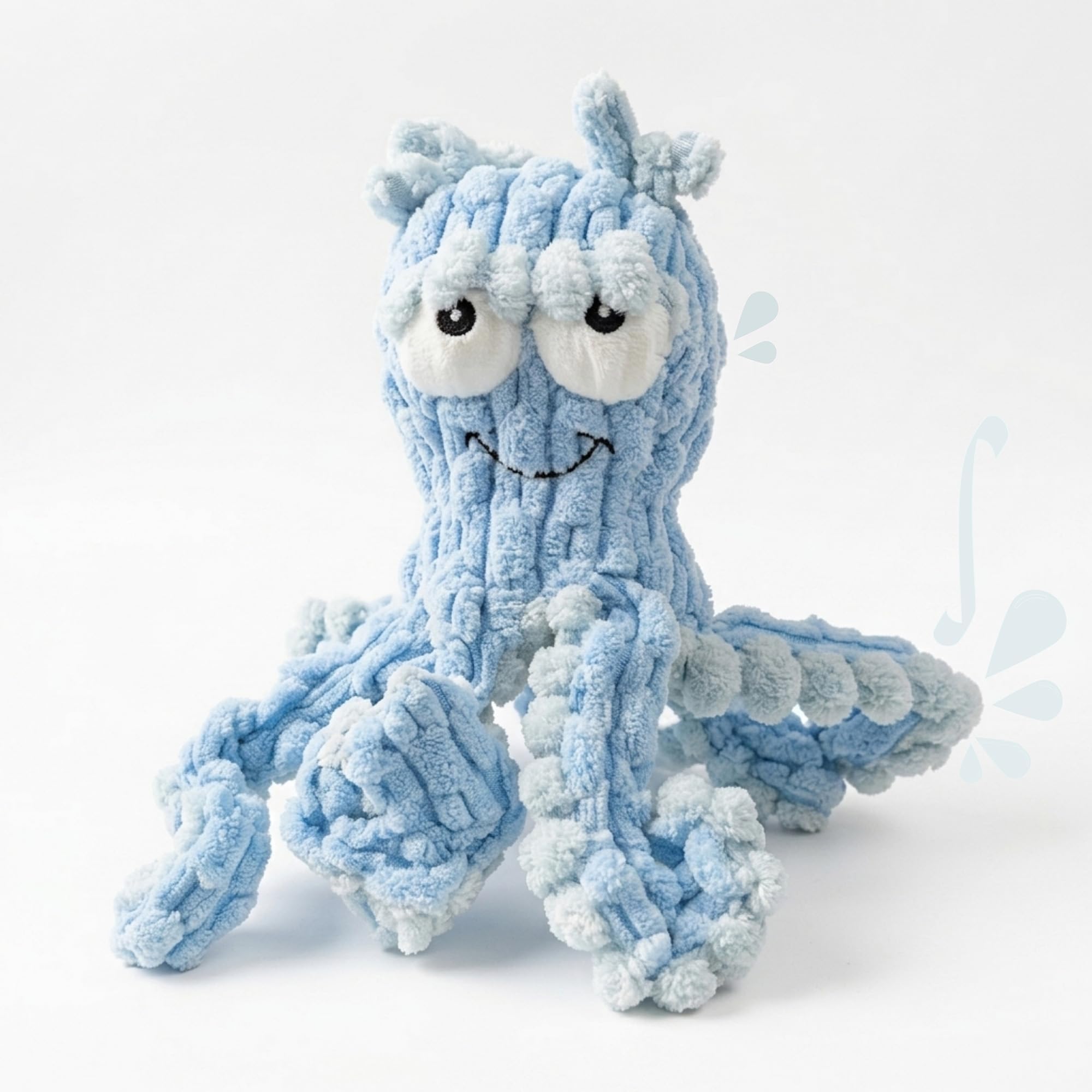 LIINOOVATE Dog Toys - Squeaky Interactive Crinkle Plush Octopus Dog Toys
