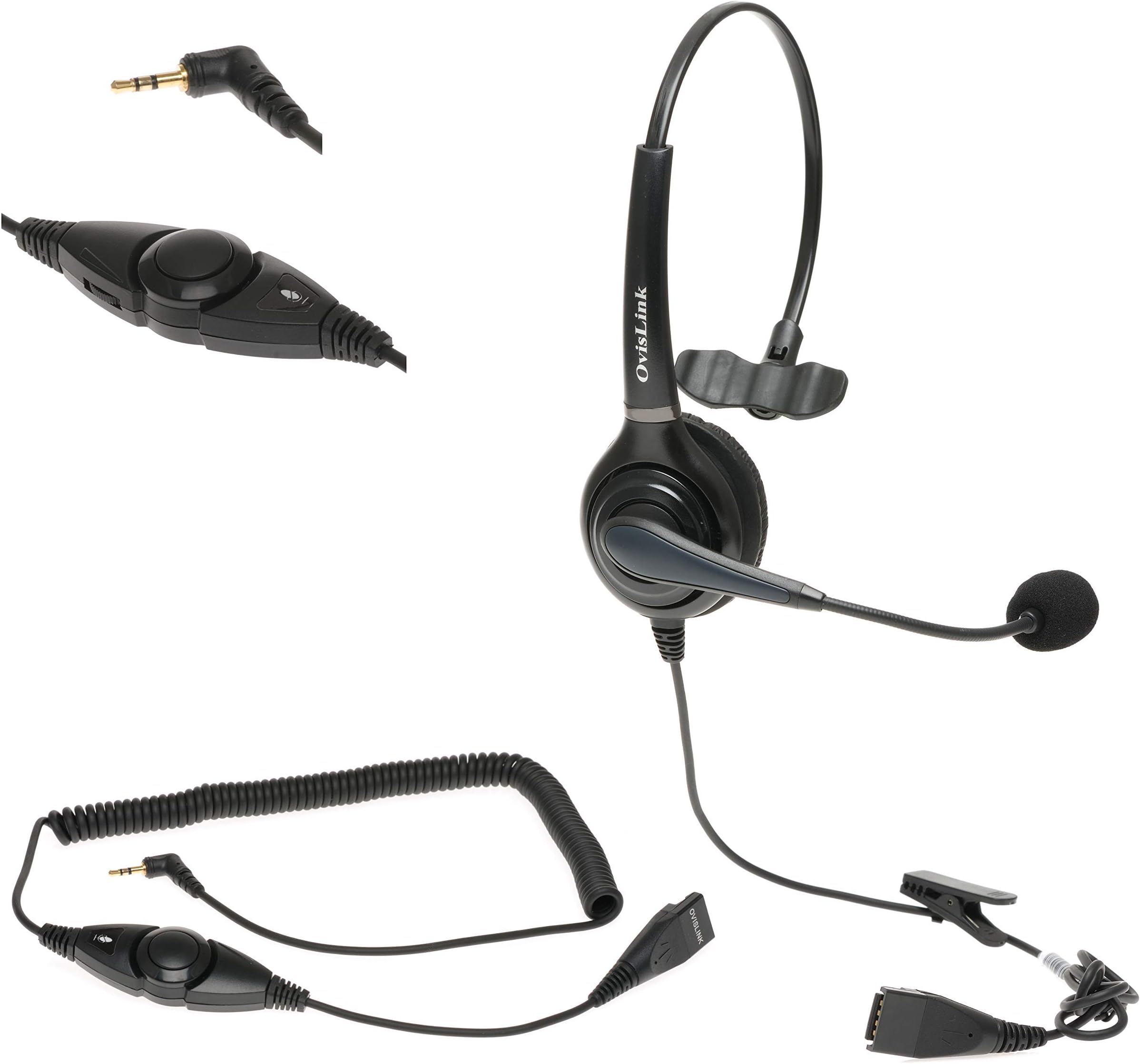 OvisLink 2.5mm Call Center Headset with volume control
