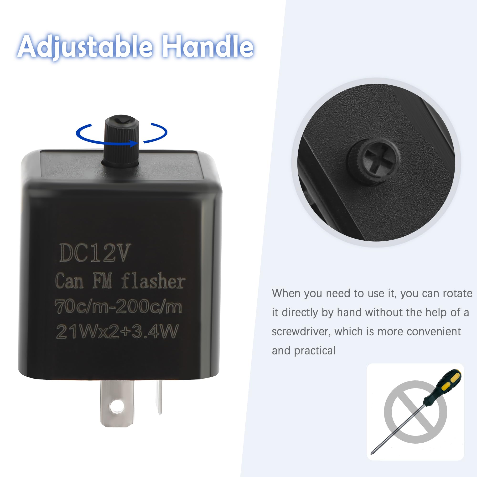 2 Pin Adjustable Speed LED Flasher For Motorcycle Relay Turn - Foto 10