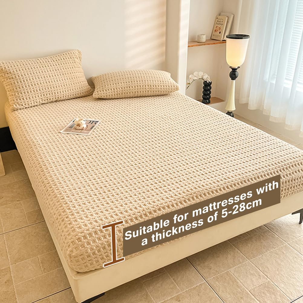 Greyb,150 * 200cmQUEEN, Colchón Caliente Protector Queen King Size Hoja De Terciopelo con Bolsillo Profundo De 11In Suave Cómodo Cubierta De Colchón Cubierta De Cama para Dormitory Hotel