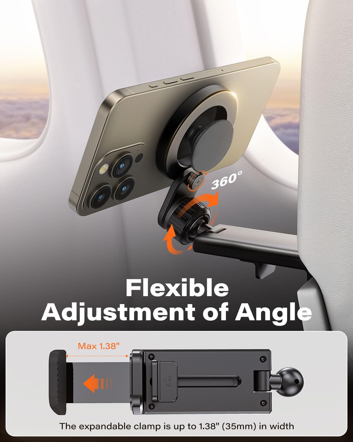 Soporte para teléfono de avión, esencial para viaje, soporte para teléfono de avión manos libres, accesorios de viaje en avión