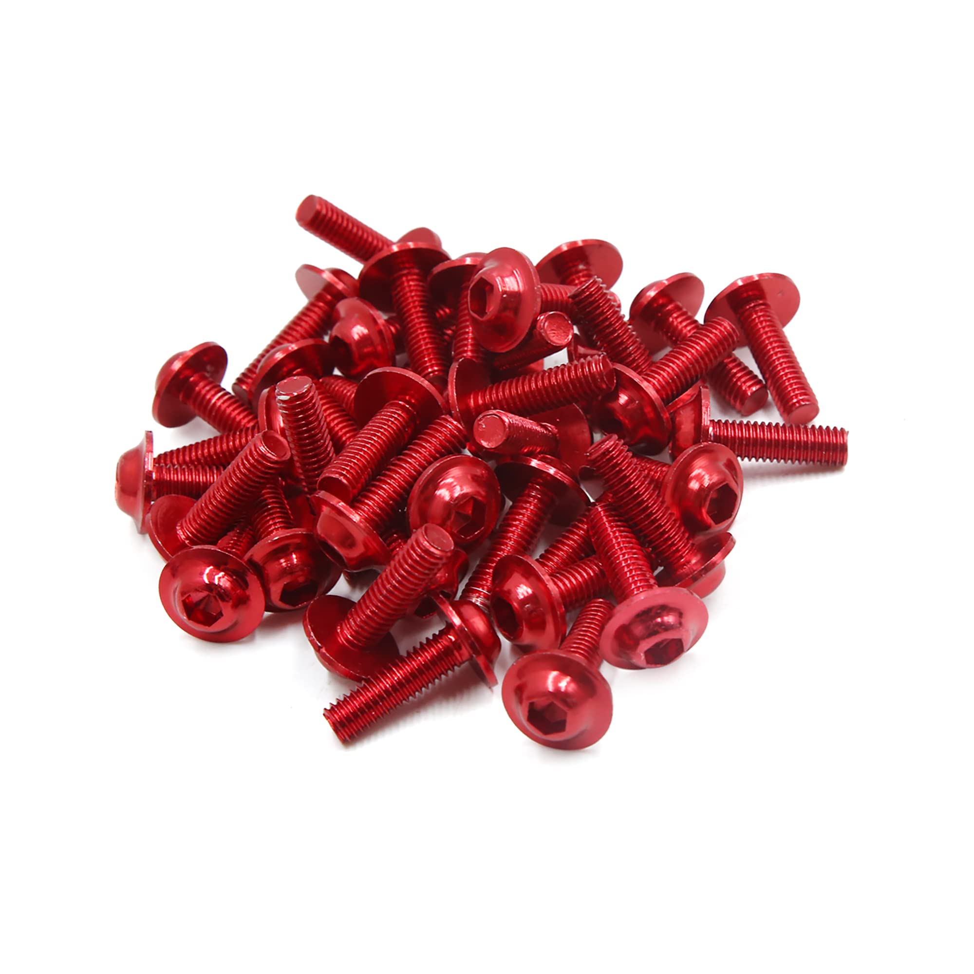 A ABSOPRO M6 Moto Esagonale Presa Testa Bulloni Paraurti Vite Rosso (40 Set)