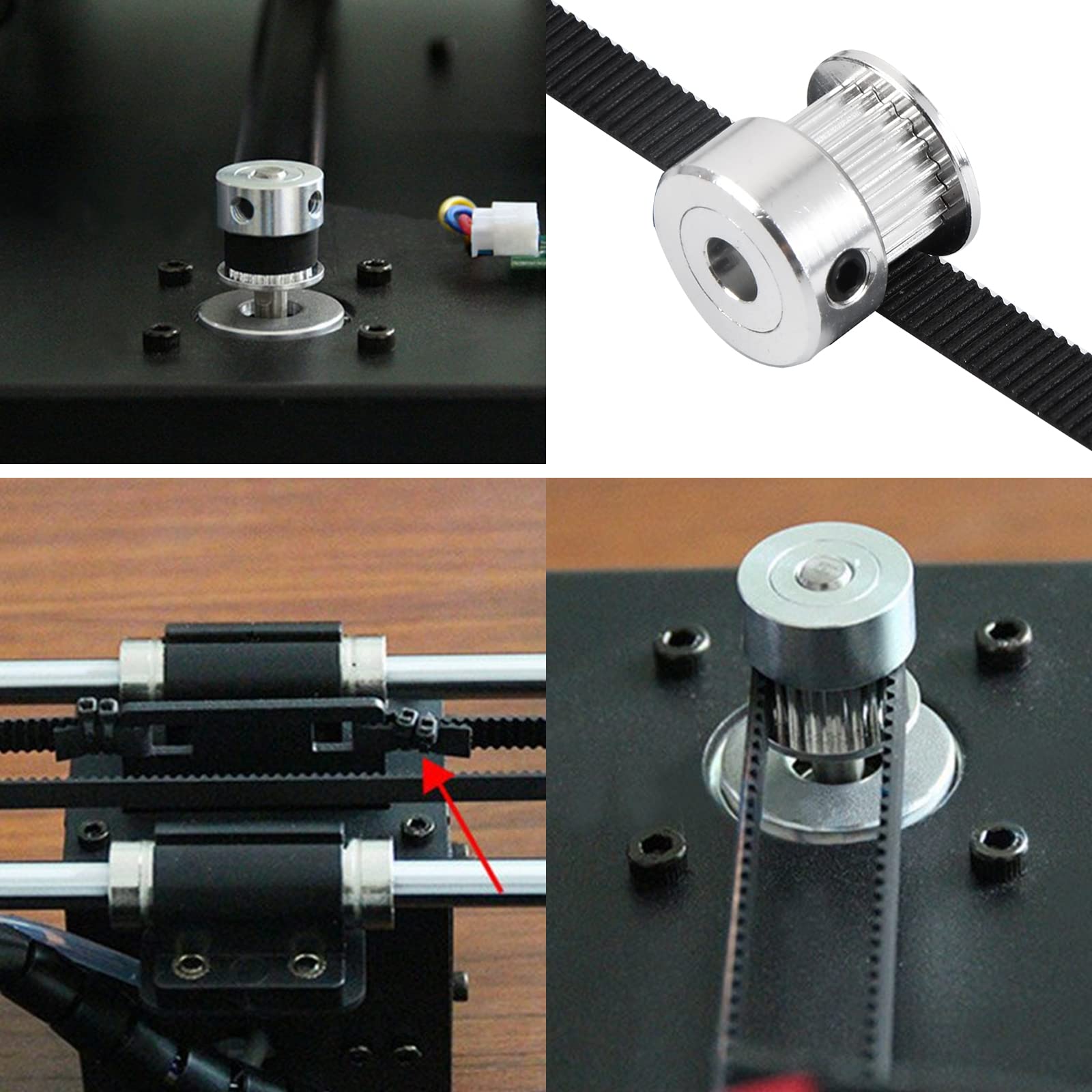 TUZUK 2 Piece Set GT2 Synchronous Wheel 20 and 60 Teeth, 8mm Bore