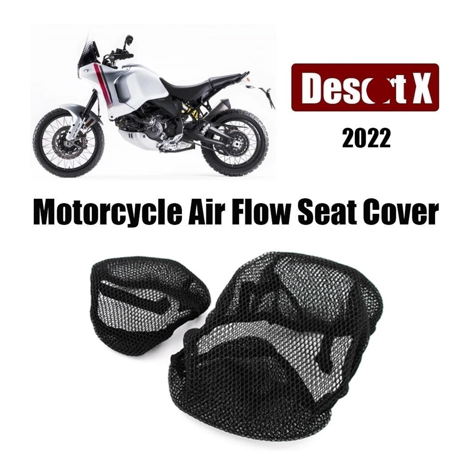 Motociclo Coprisedile Cuscino Per Du&cati DESERT X 2022- Coprisedili Per Moto Termoisolanti Desert 3D Maglia A Nido D'ape Proteggi Cuscini Selle In Tessuto Di Nylon