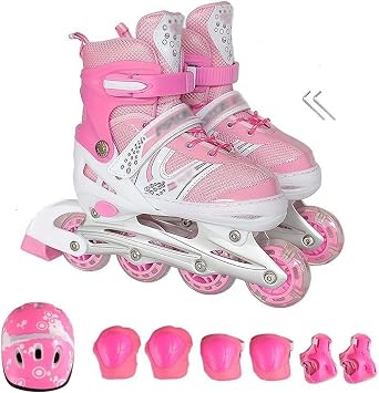 Roller Skates for Girls and Boy Roller Blades Adult with Light Up Wheels Adjustable Sizes for Outdoor Indoor Men and Women
