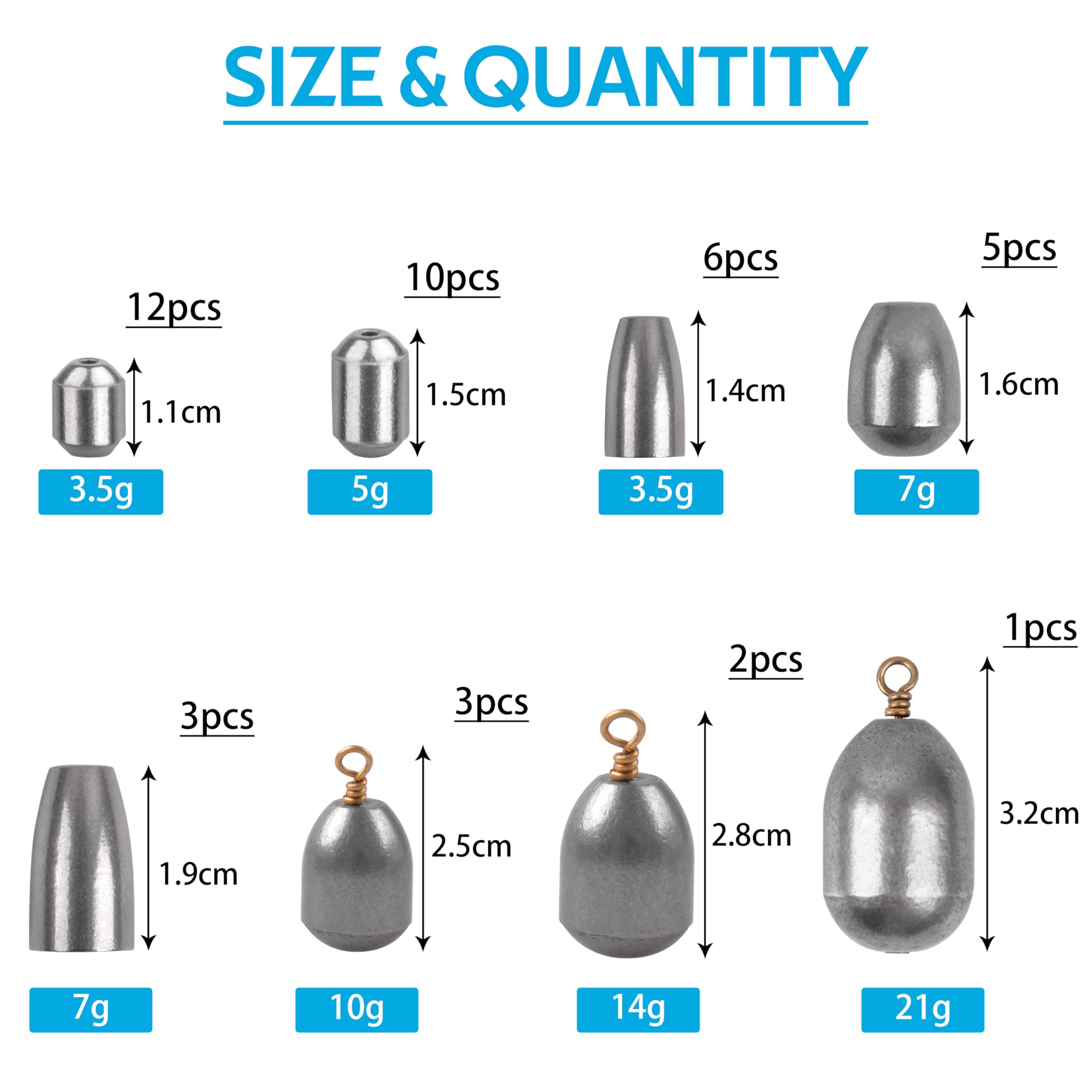 5pcs Olive Shaped Weights Lead Sinkers Anti Dust S... – Grandado