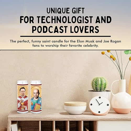 Miniatura 5 de Elon and Rogan Celebrity - Vela votiva de cera de soja hecha a mano sin perfume, regalo único para empresarios y amantes de los podcasts, decoración