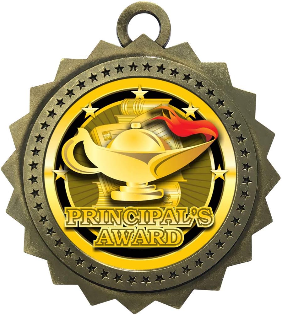 Express Medals 1 to 50 Packs Principal's Award Gold Medal Trophy Award with Neck Ribbon D03-FCL531