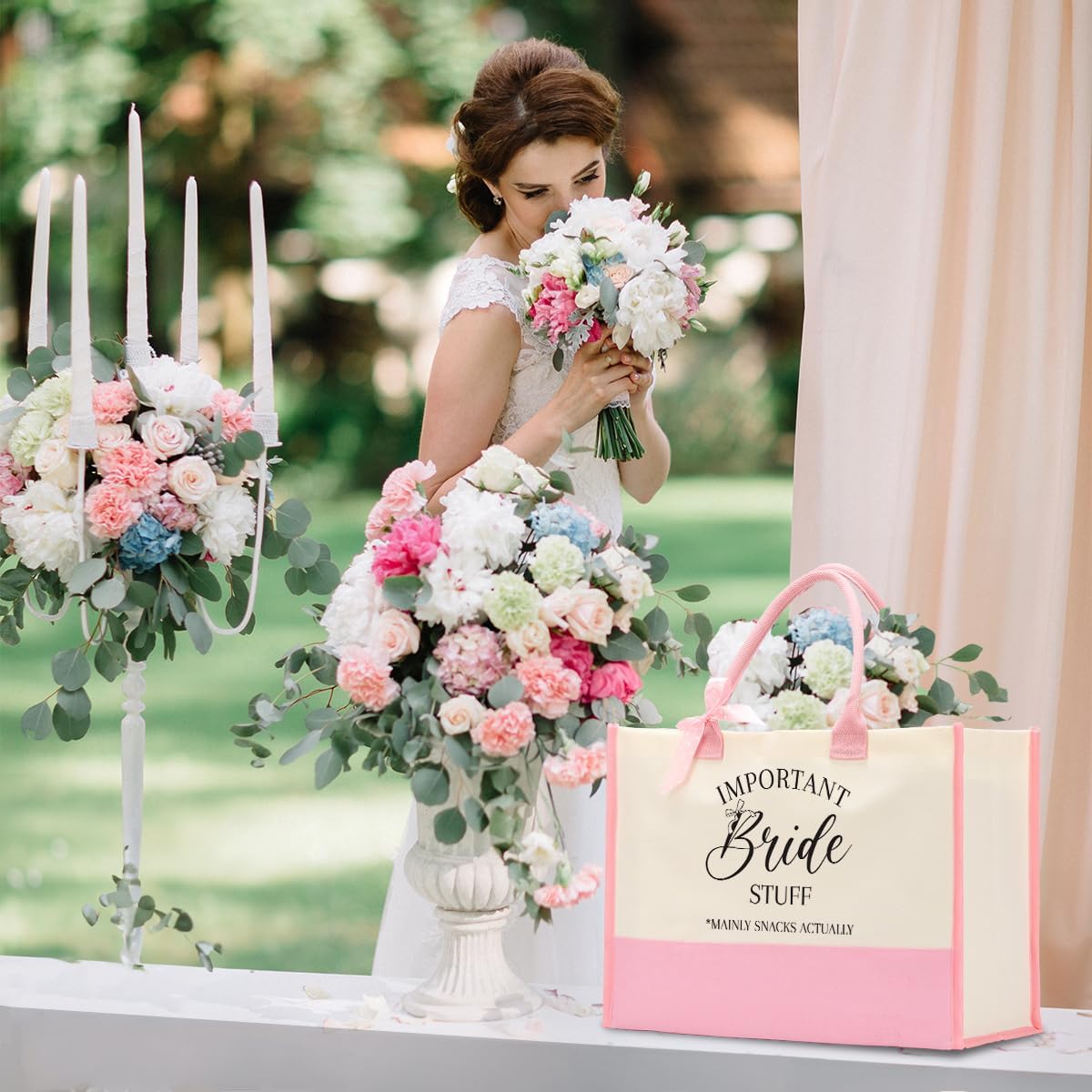 Bride Bridesmaid Mother of The Bride Mother of The Groom Gifts for Women Canvas Tote Bag - Image 2