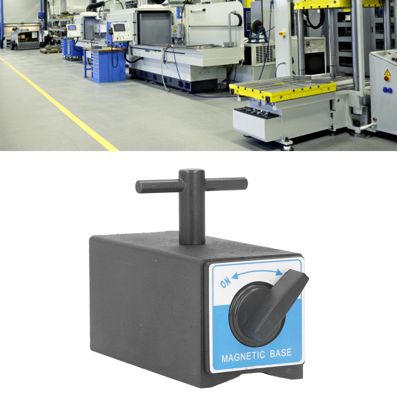 Indicador Base Magnética, Fuerza de Succión de 120 Kg El Soporte de Base del Indicador del Dial Magnético V con Indicador de Interruptor de Rosca M6, Soportes y Bases del Indicador