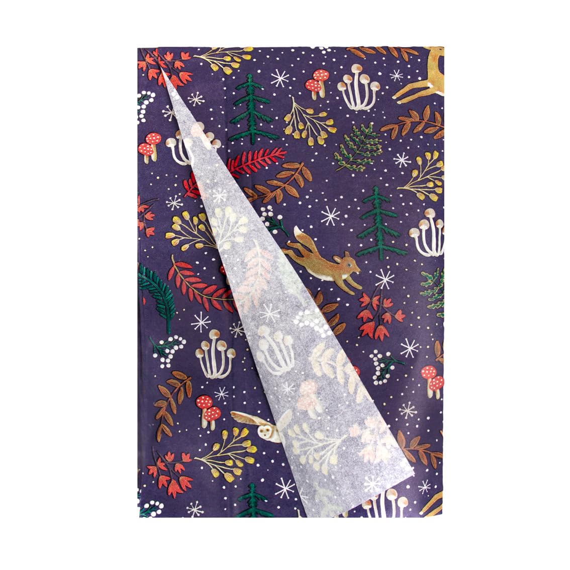 Talking Tables 4 x Winter Wonderland Animal Themed Tissue Paper Sheets for Xmas Presents Food Hampers | Festive Christmas Gift Wrapping for Kids or Adults |Plastic Free & Recyclable | 70cm x 50cm