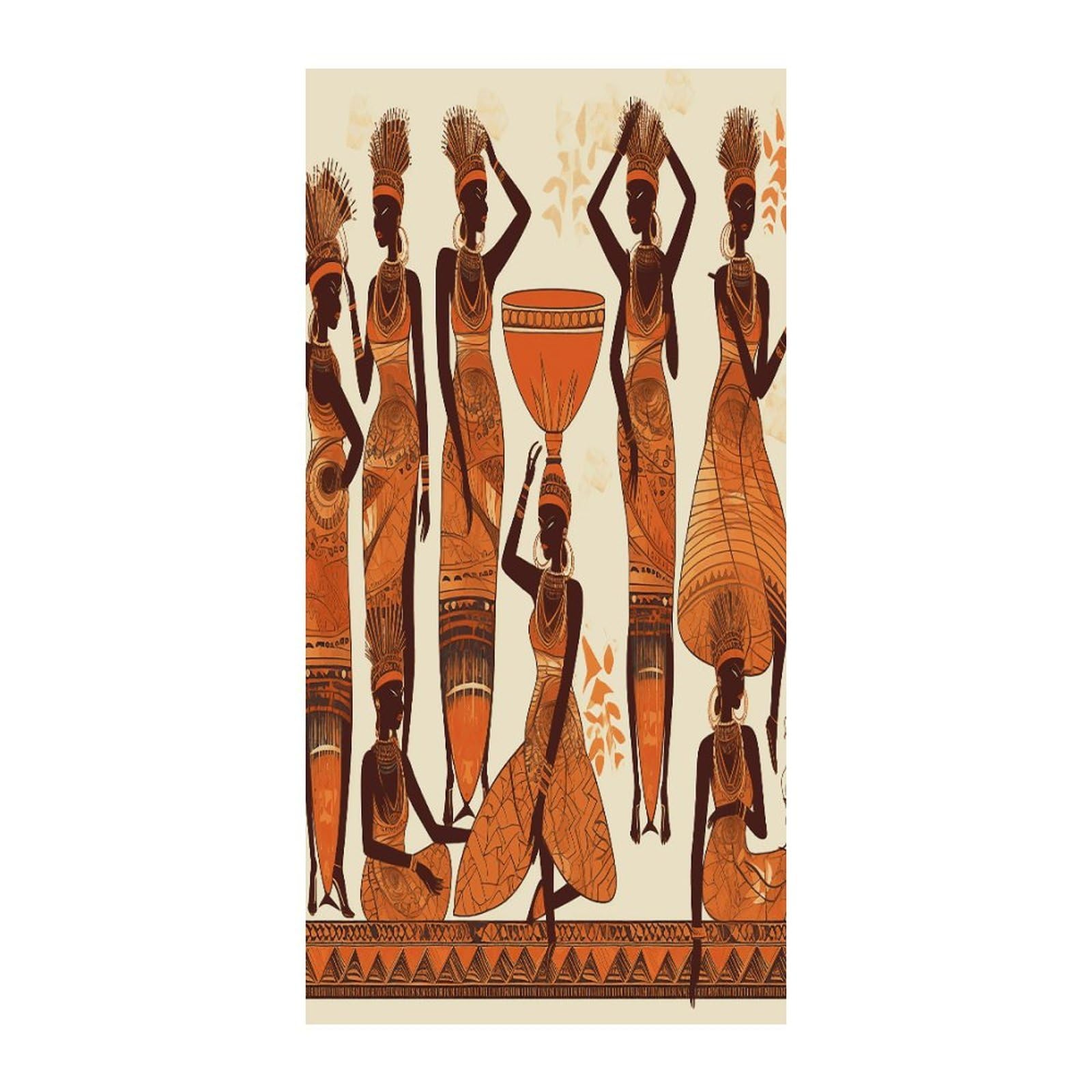 Fekiloot Style African Tribal Woman Door Curtain Room Divider Curtains