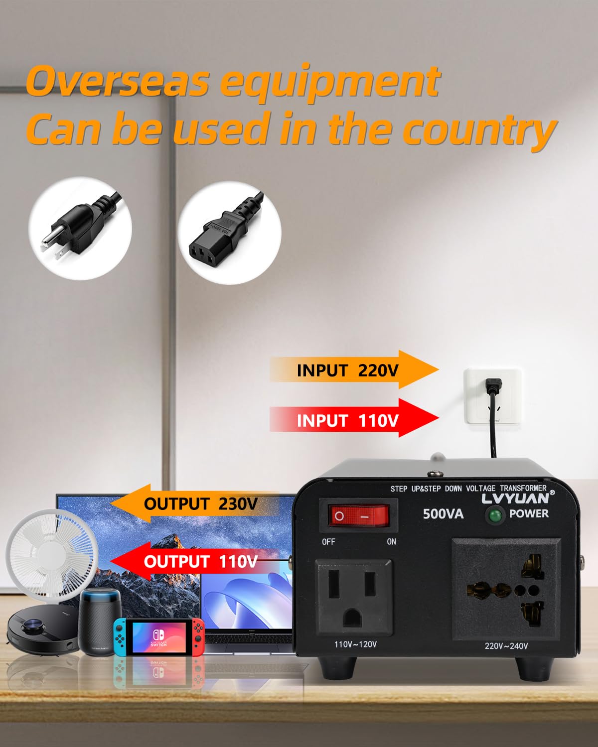Amazon.co.jp: LVYUAN 電圧変圧器 コンバーター 500ワット ステップ