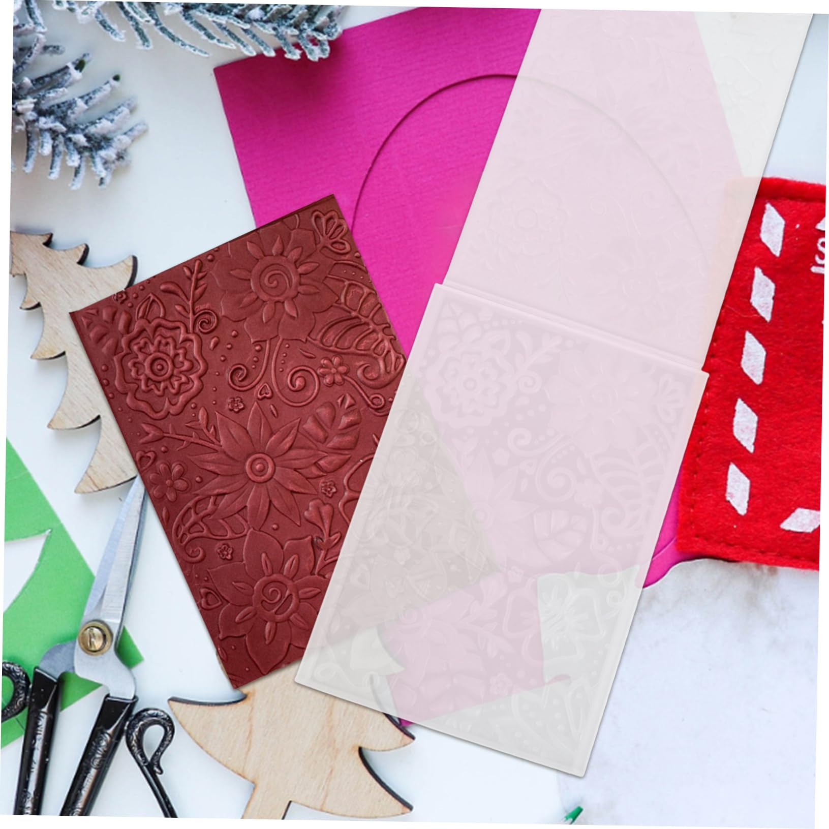 Cartelle Goffratura 3D Per Scrapbooking - Stencil In Plastica Con Motivo Farfalla, 16.3x11.5 Cm - Foto 3