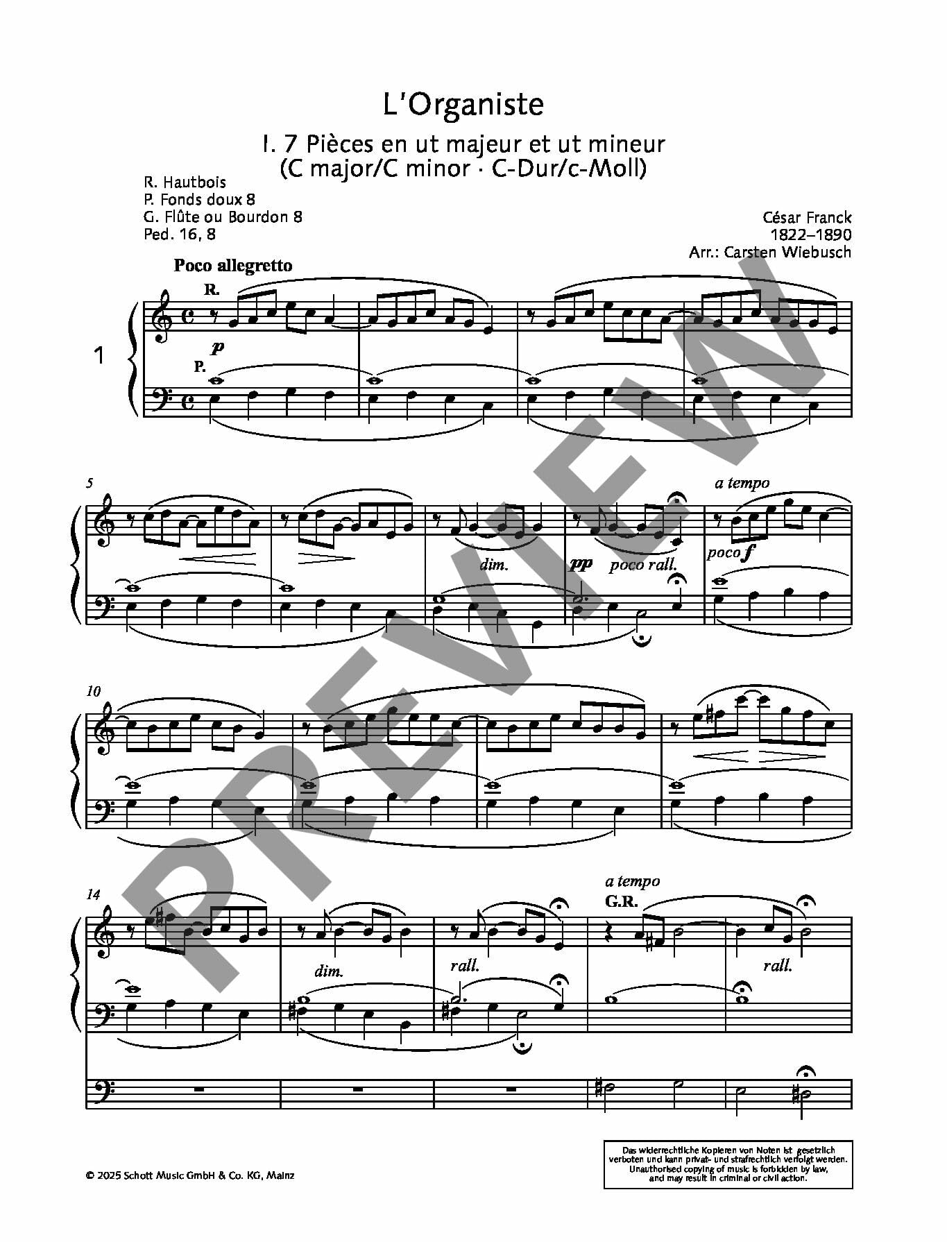 L'Organiste: Orgel. (Edition Schott)