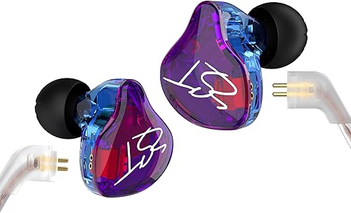 YINYOO Easy KZ ZST - Armadura colorida híbrida Banlance con auriculares intrauditivos dinámicos 1BA+1DD HiFi, auriculares con cable, auriculares de