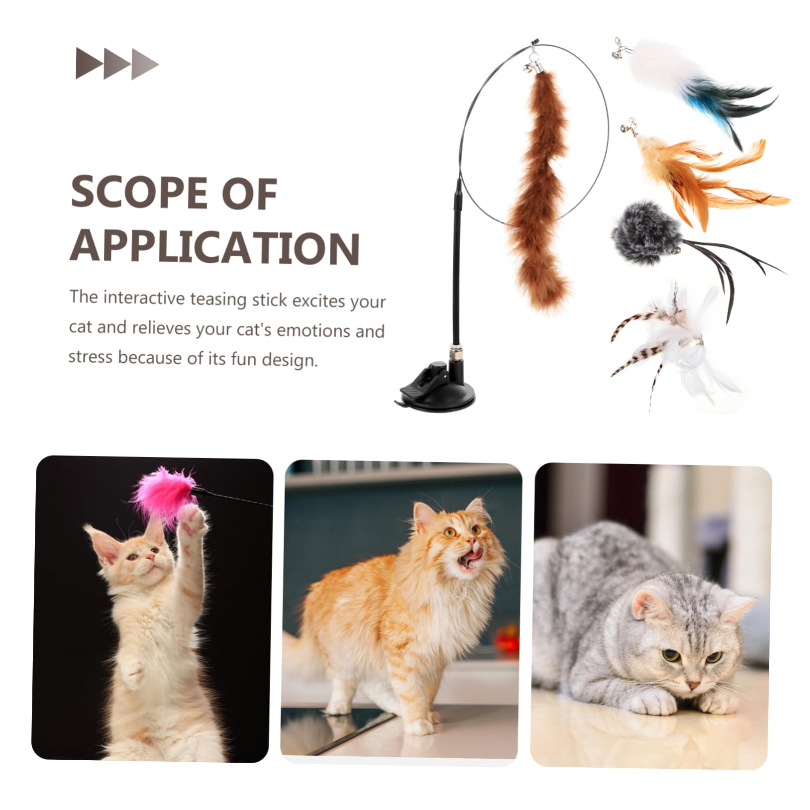 VANZACK 24stücke Teiliges Interaktive Katzenangel Mit Saugnapf Federteaser Und Glöckchen Spielzeug Aktivität Und Für Katzen