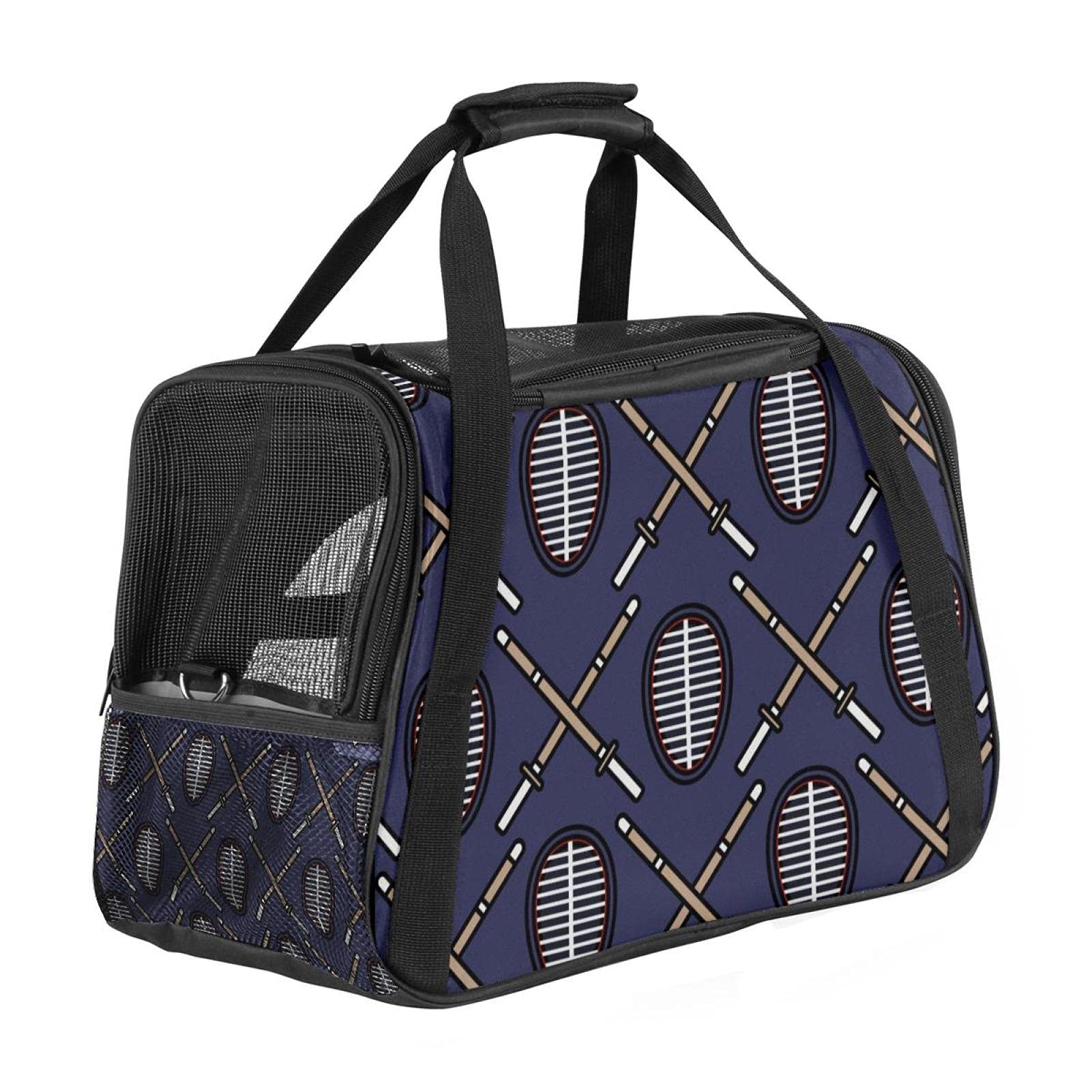 Sac transport chat homologué avion chien lapin bleu marine Kendo