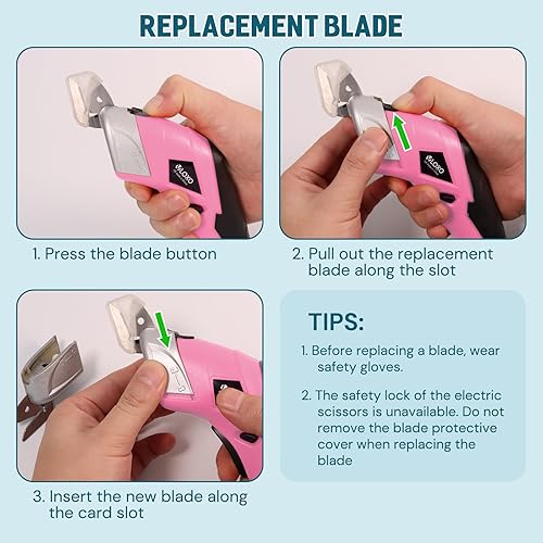 Vista 30 de VLOXO - Tijeras eléctricas inalámbricas, cortador de cartón, tijeras eléctricas de tela con cuchillas, recargable, potente cortador de tela