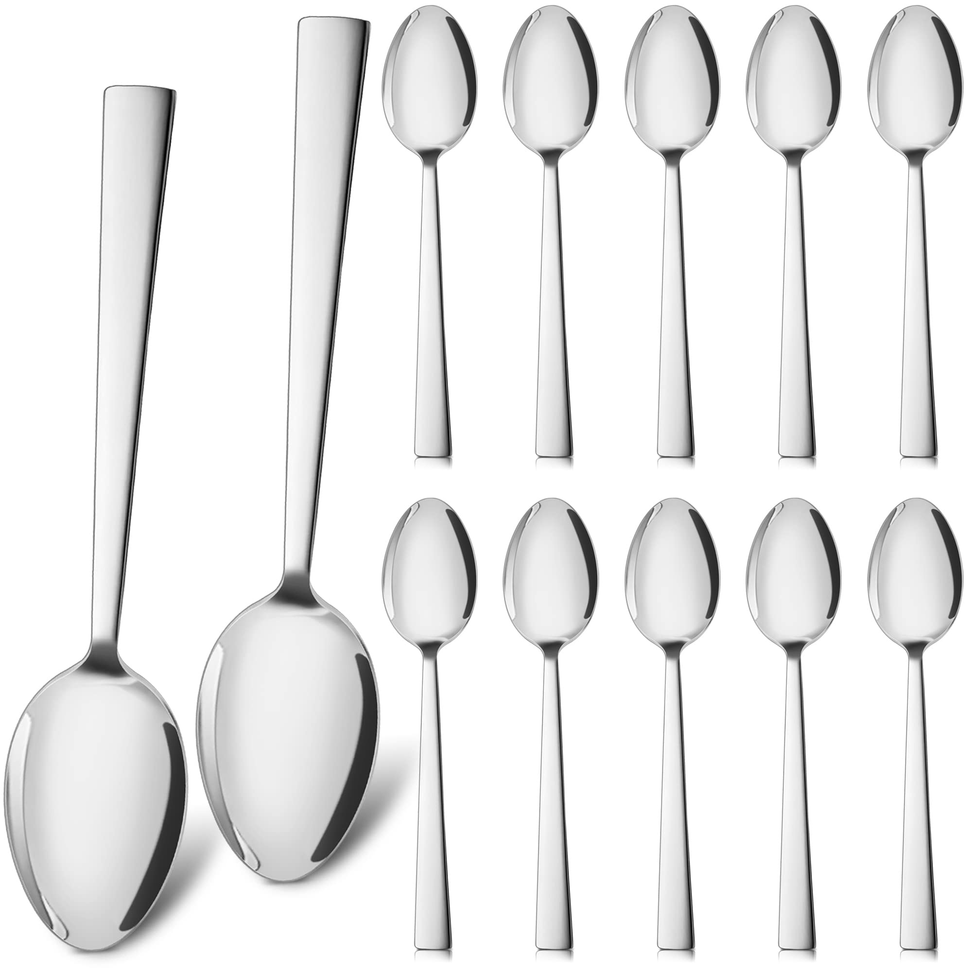 HaWare Łyżki 12 sztuk, łyżki do zupy ze stali nierdzewnej, zestaw 12 sztuk, eleganckie i nowoczesne łyżki stołowe, zestaw do domu/restauracji/na imprezę, polerowane na wysoki połysk i nadają się do