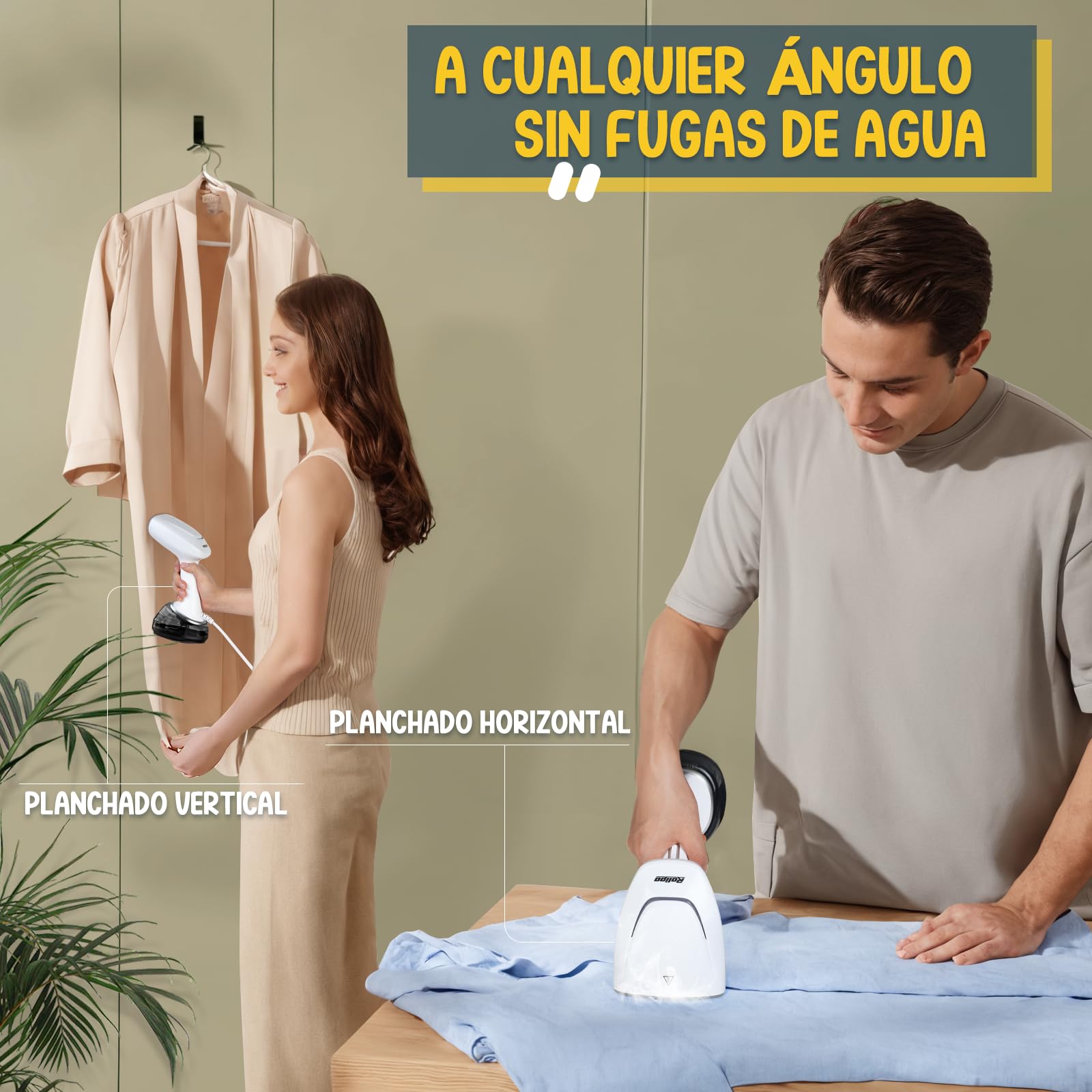 Rolipo Plancha Vertical Vapor 1700W con 360ml, Plancha de Viaje Portátil y Compacta, Ideal para Hogar, Oficina y Viajes