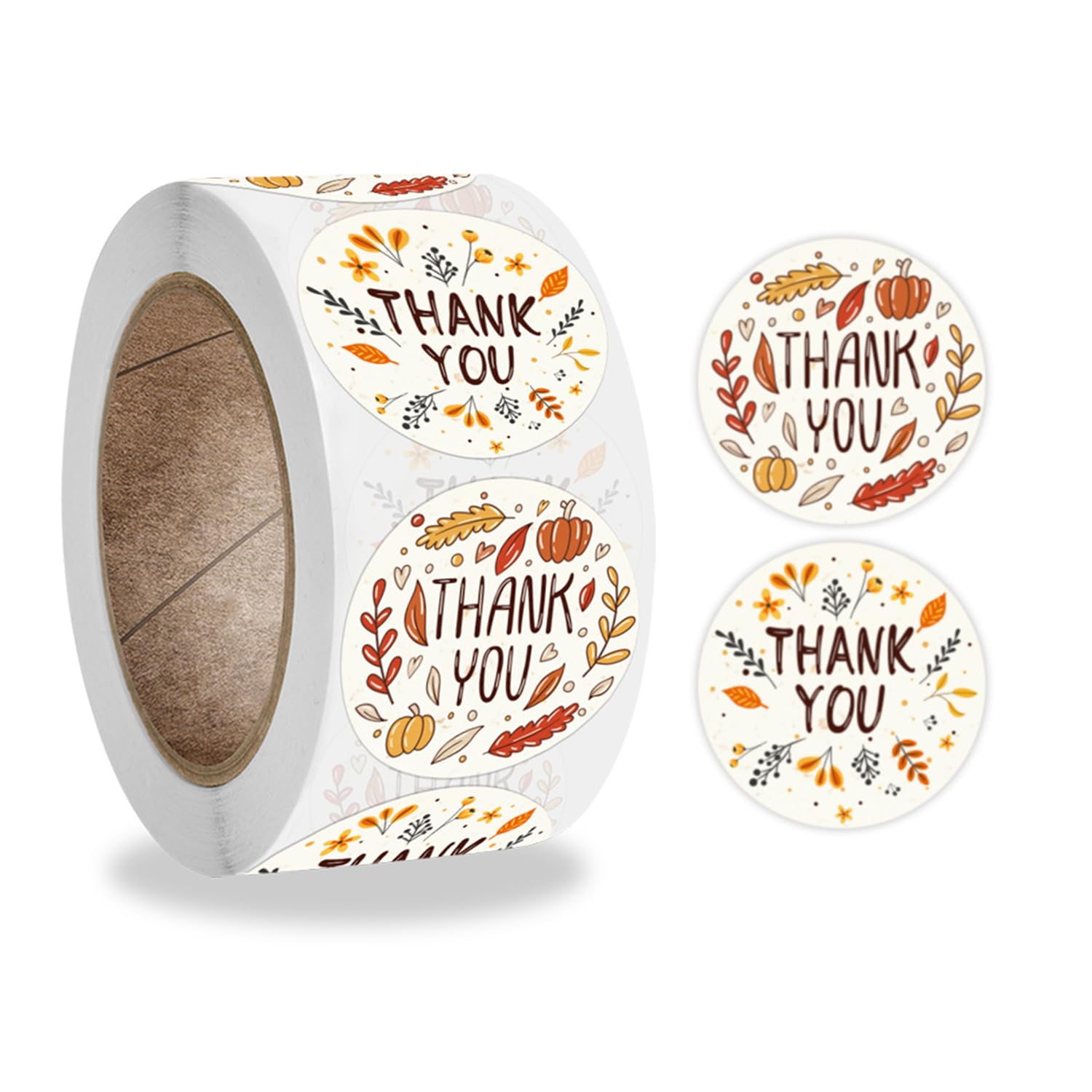 360 PCS Fall Thank You Stickers - Cute Autumn Thanksgiving Envelope Seals With Pumpkin, Leaves, Acorn Designs, 1.5 Inch Round