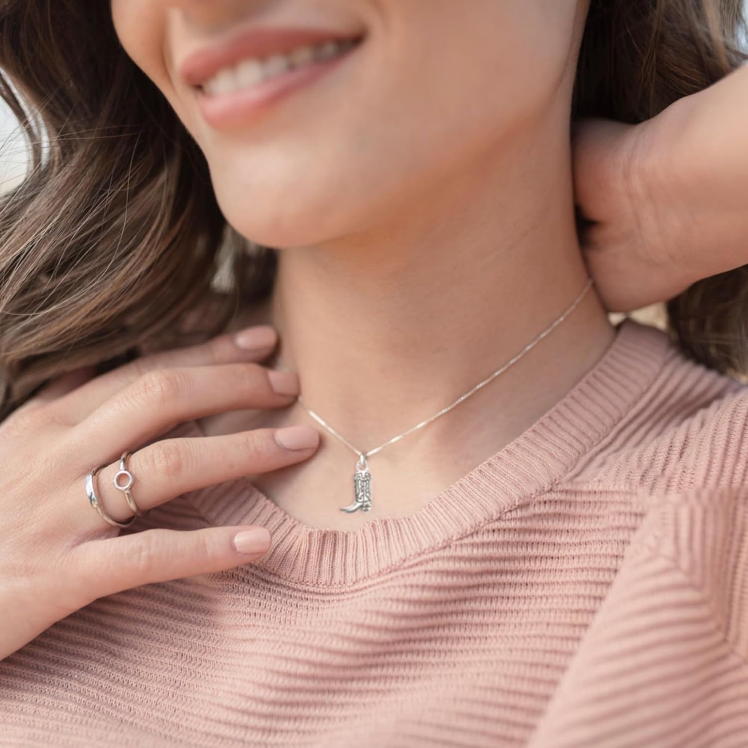 50PCS Cowboy Boot Charms, Double-Sided Western Antique Boot Charms Fit Bracelet Necklace Pendants for DIY Jewelry Making Crafting for Cowgirl Men (Silver Tone Color) - Image 6