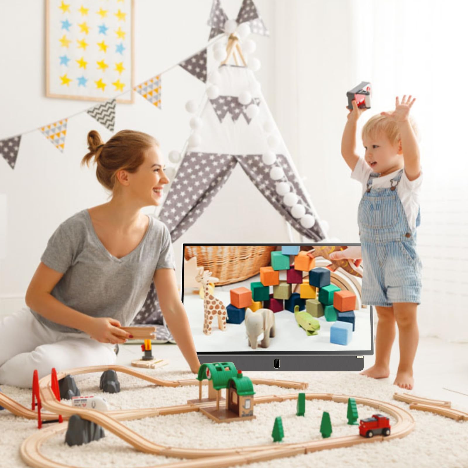 Metz TV Portable 24 Pouces (60 cm) Smart Google TV FHD Avec Batterie Intégrée Poignée HDR 10 Chargeur Voiture 12V Ecran Anti-reflet Dolby Audio HDMI USB Bluetooth Wi-FI (24MPE7000 Blanc)